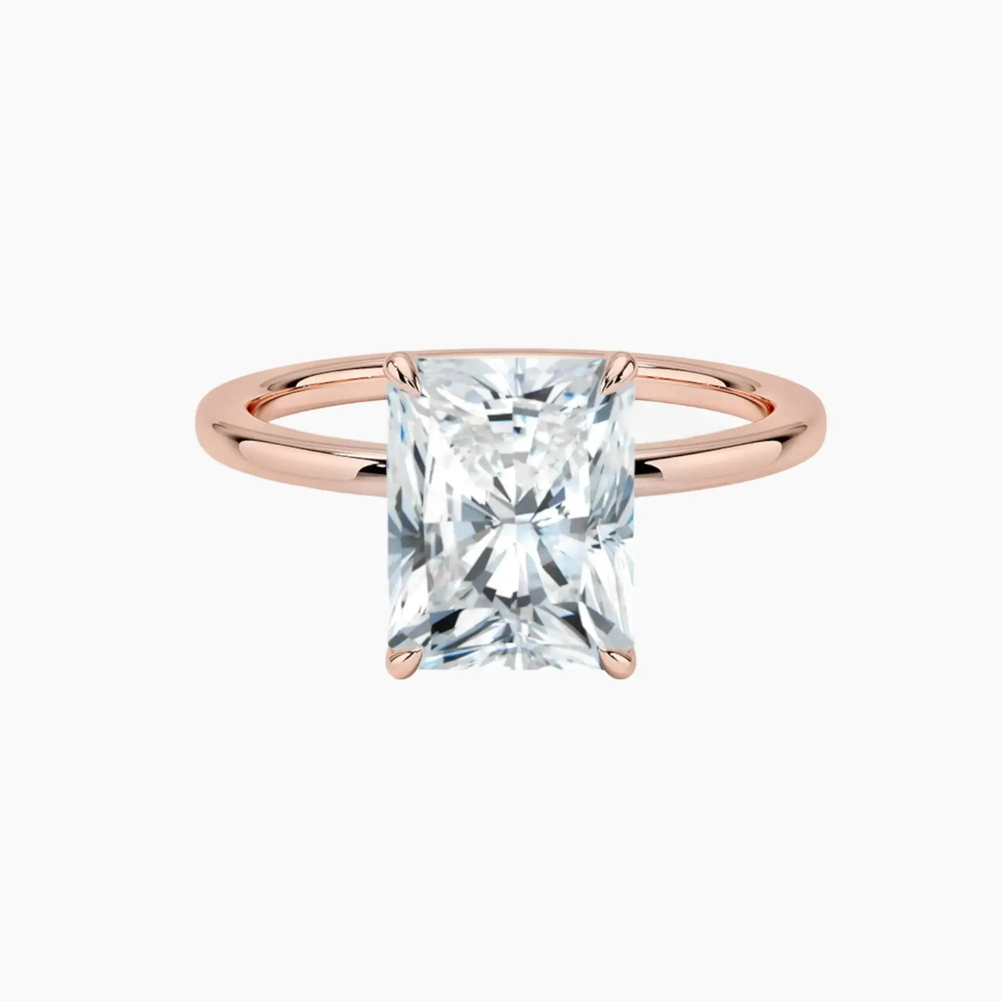 Giselle Radiant Hidden Halo 1.5 Carat Lab Grown Diamond Engagement Ring in 18K Rose Gold