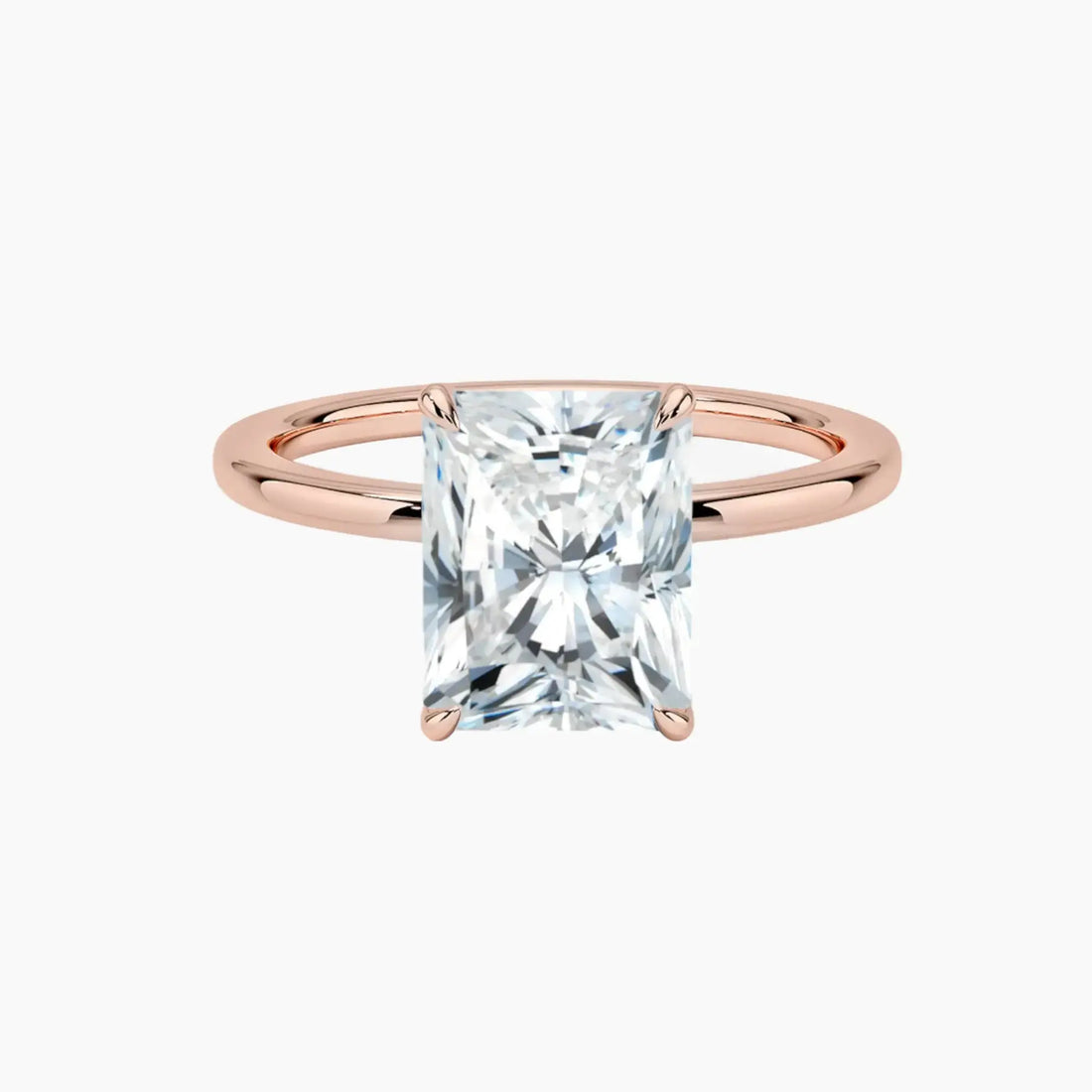 Giselle Radiant Hidden Halo 1.5 Carat Lab Grown Diamond Engagement Ring in 18K Rose Gold