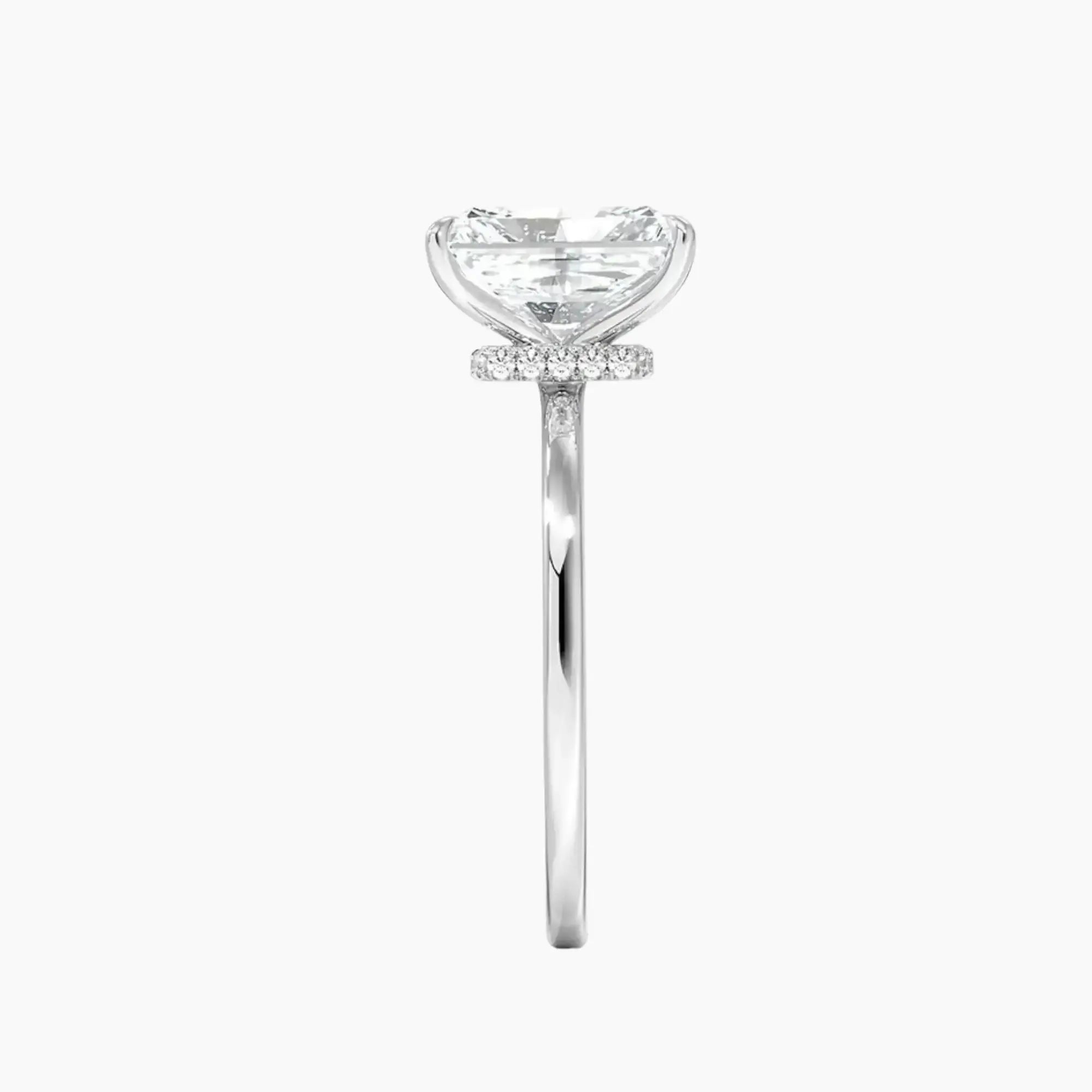 Giselle Radiant Hidden Halo 1.5 Carat Lab Grown Diamond Engagement Ring in 18K Rose Gold