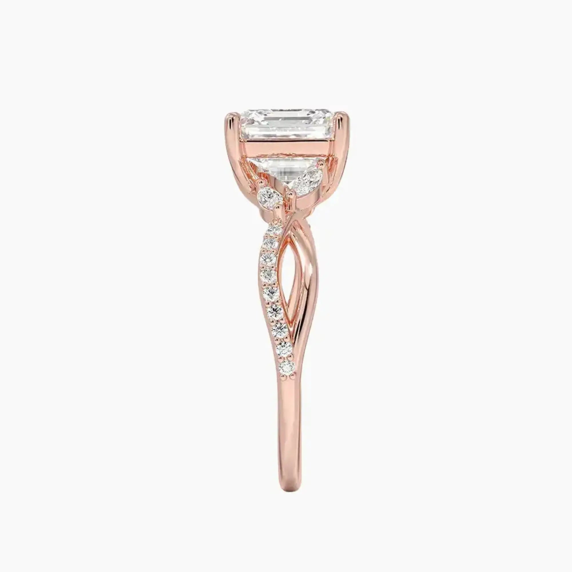 Aria Adorned 3.5 Carat Asscher Cut Solitaire Lab Grown Diamond Ring in Silver - View 6