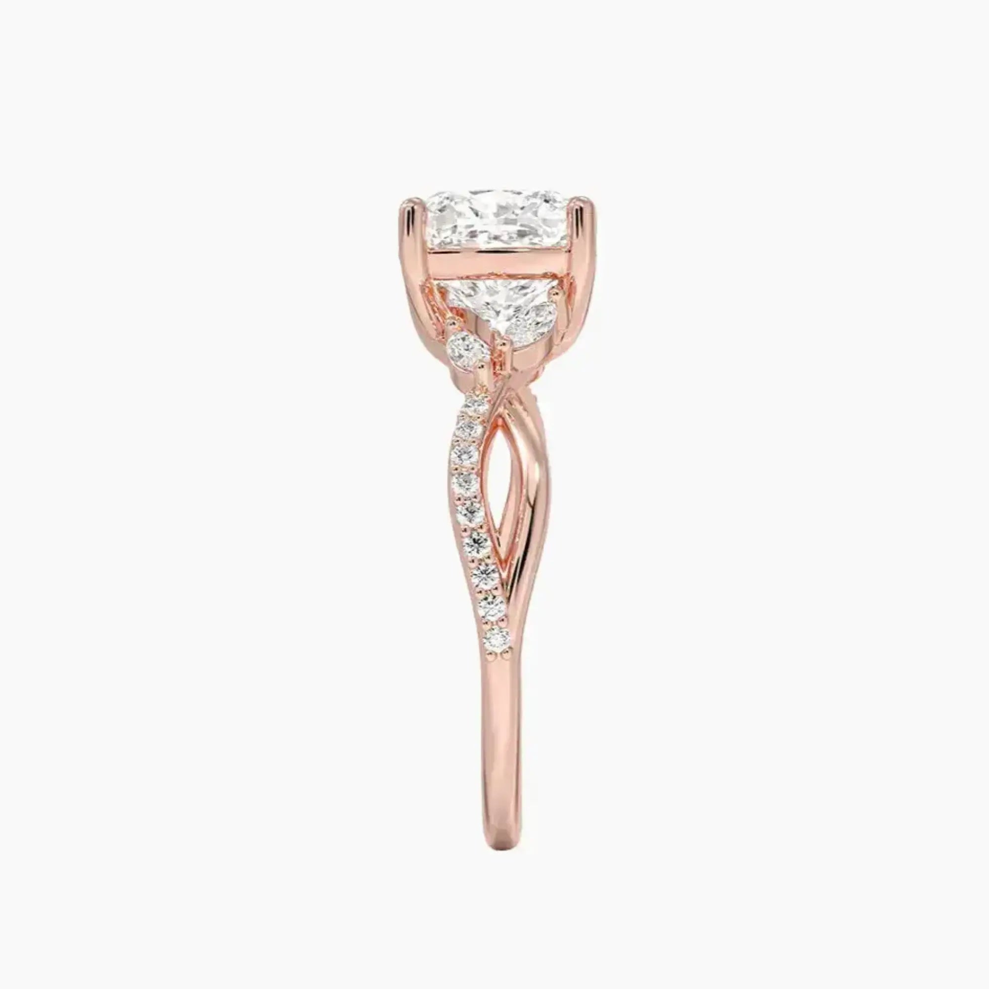 Aria Adorned 2.5 Carat Cushion Cut Solitaire Lab Grown Diamond Ring in Silver - View 6