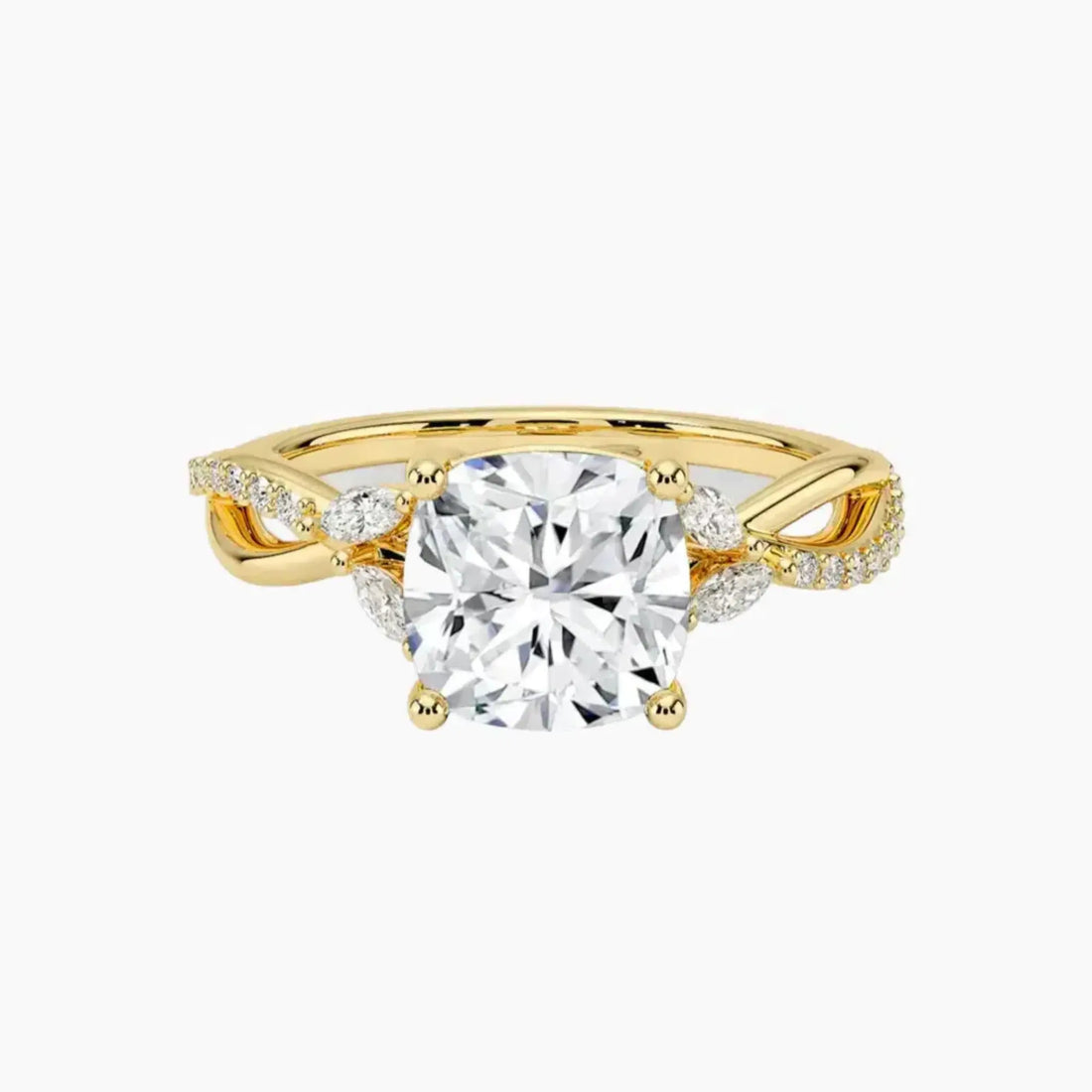 Aria Adorned 2.5 Carat Cushion Cut Solitaire Lab Grown Diamond Ring in 18K Rose Gold - View 7