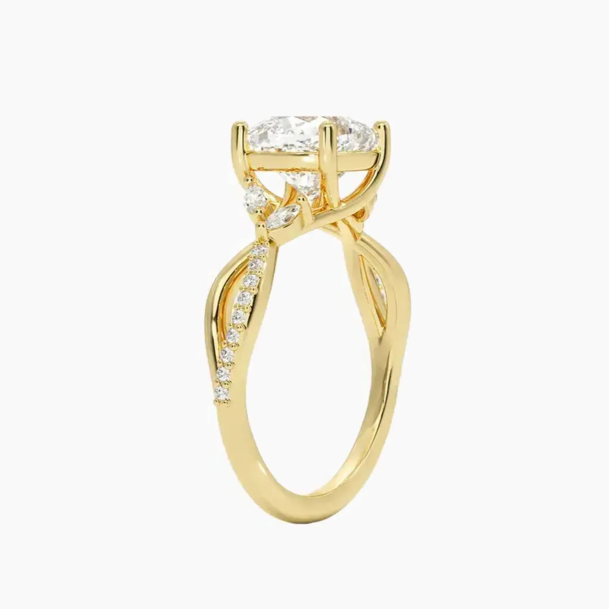 Aria Adorned 2.5 Carat Cushion Cut Solitaire Lab Grown Diamond Ring in Silver - View 8