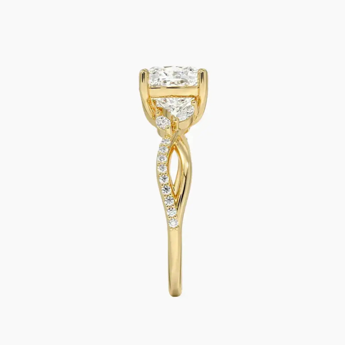 Aria Adorned 2.5 Carat Cushion Cut Solitaire Lab Grown Diamond Ring in 18K Rose Gold - View 9