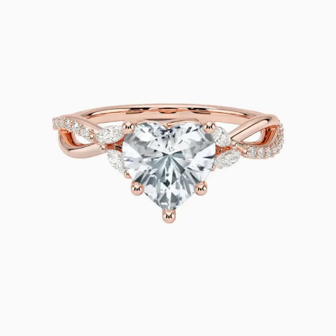 Aria Adorned 2.5 Carat Heart Cut Solitaire Lab Grown Diamond Ring in Silver - View 4