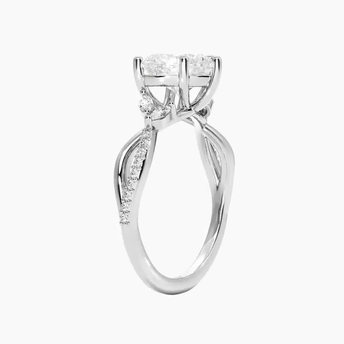 Aria Adorned 4 Carat Heart Cut Solitaire Lab Grown Diamond Ring in 10K Yellow Gold - View 5