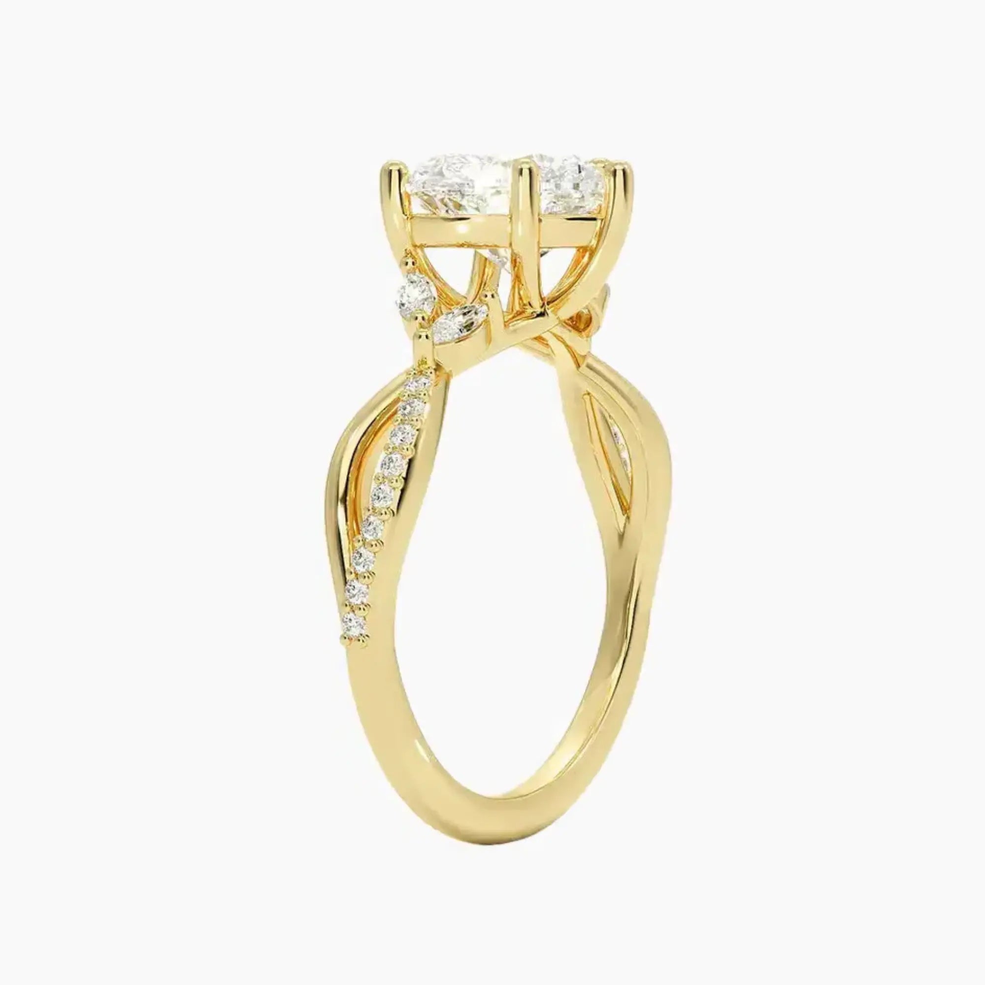 Aria Adorned 1 Carat Heart Cut Solitaire Lab Grown Diamond Ring in 18K Rose Gold - View 8