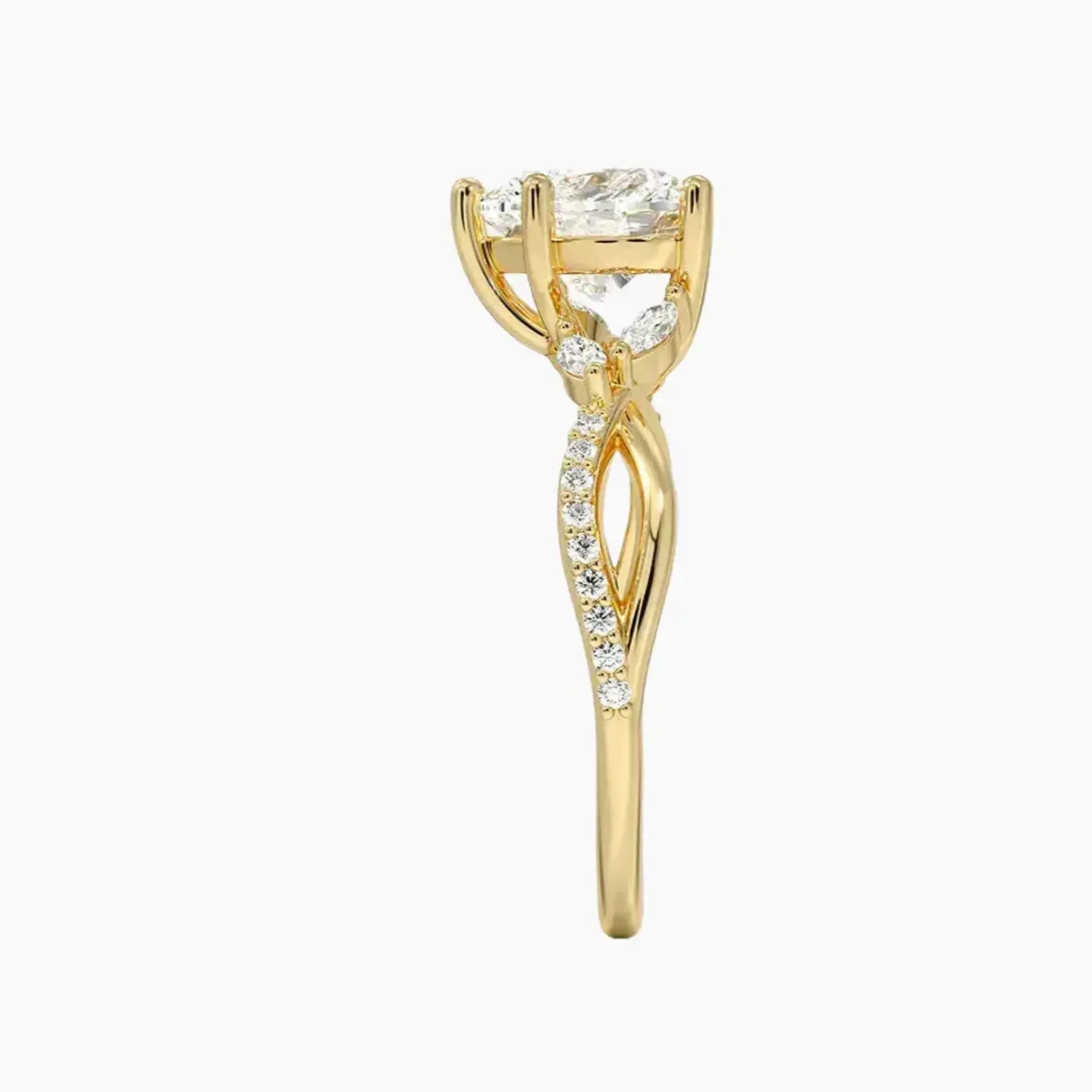 Aria Adorned 4 Carat Heart Cut Solitaire Lab Grown Diamond Ring in Silver - View 9