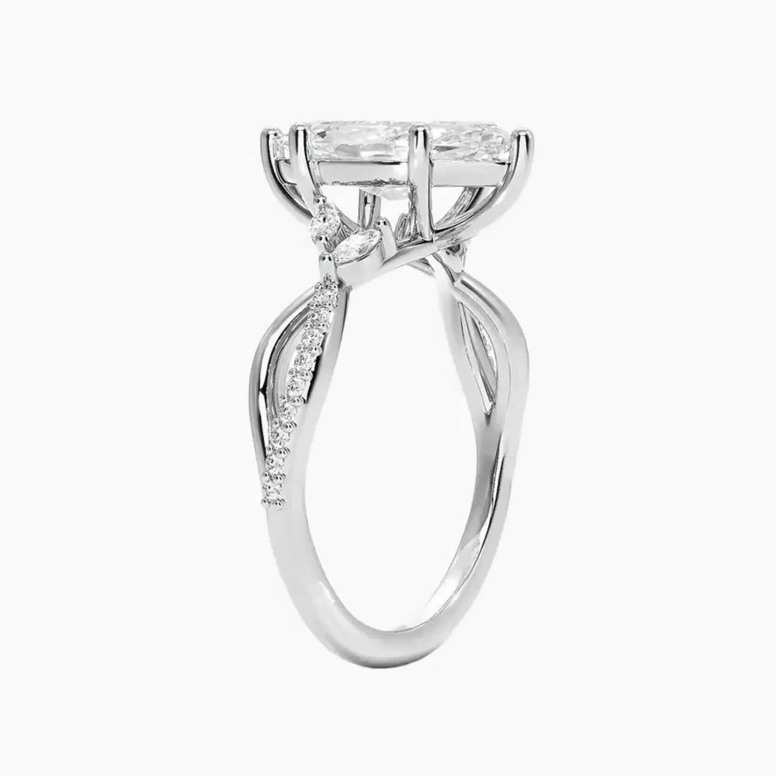Aria Adorned 3 Carat Marquise Cut Solitaire Lab Grown Diamond Ring in 14K Rose Gold - View 5