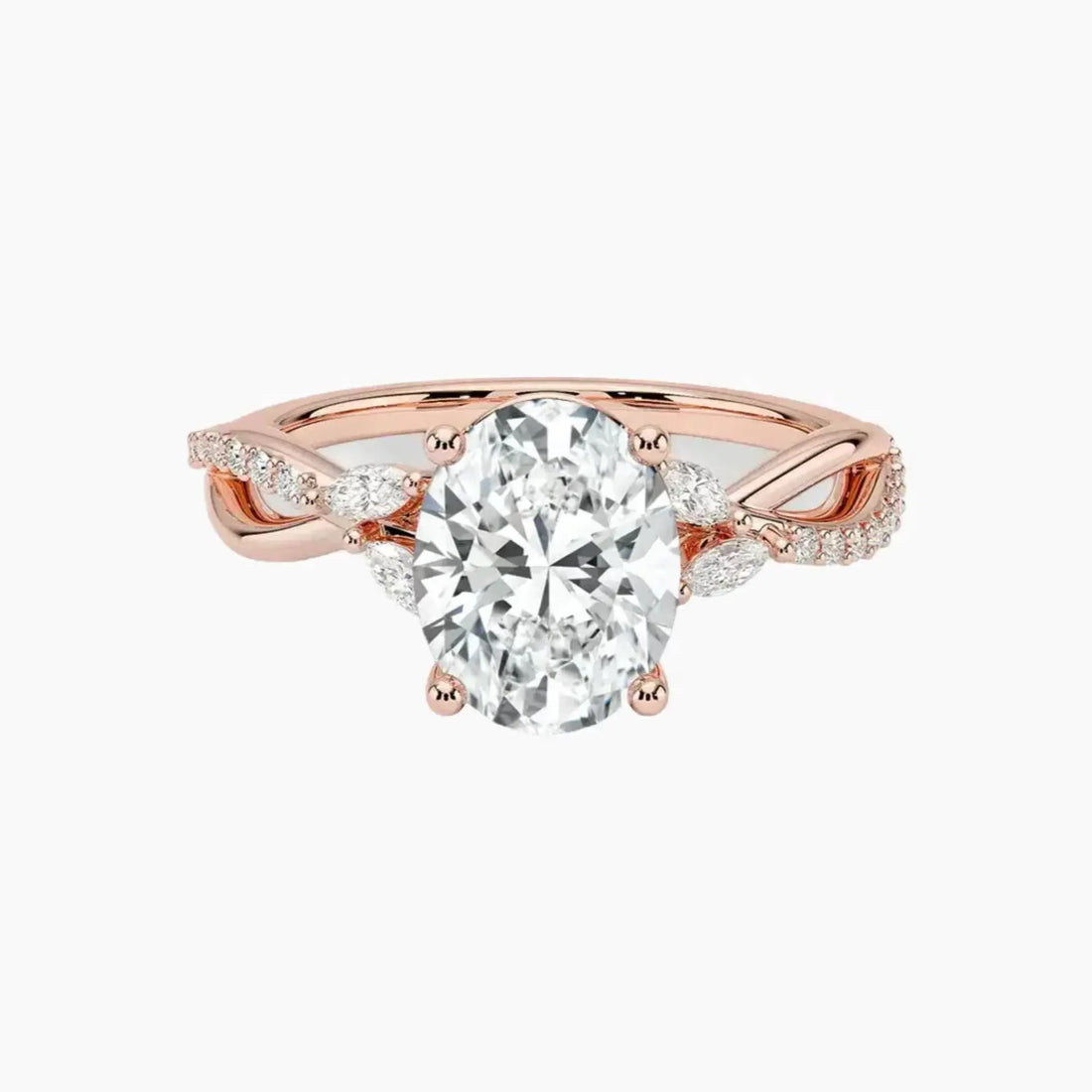 Aria Adorned 4.5 Carat Oval Cut Solitaire Lab Grown Diamond Ring in Platinum - View 4