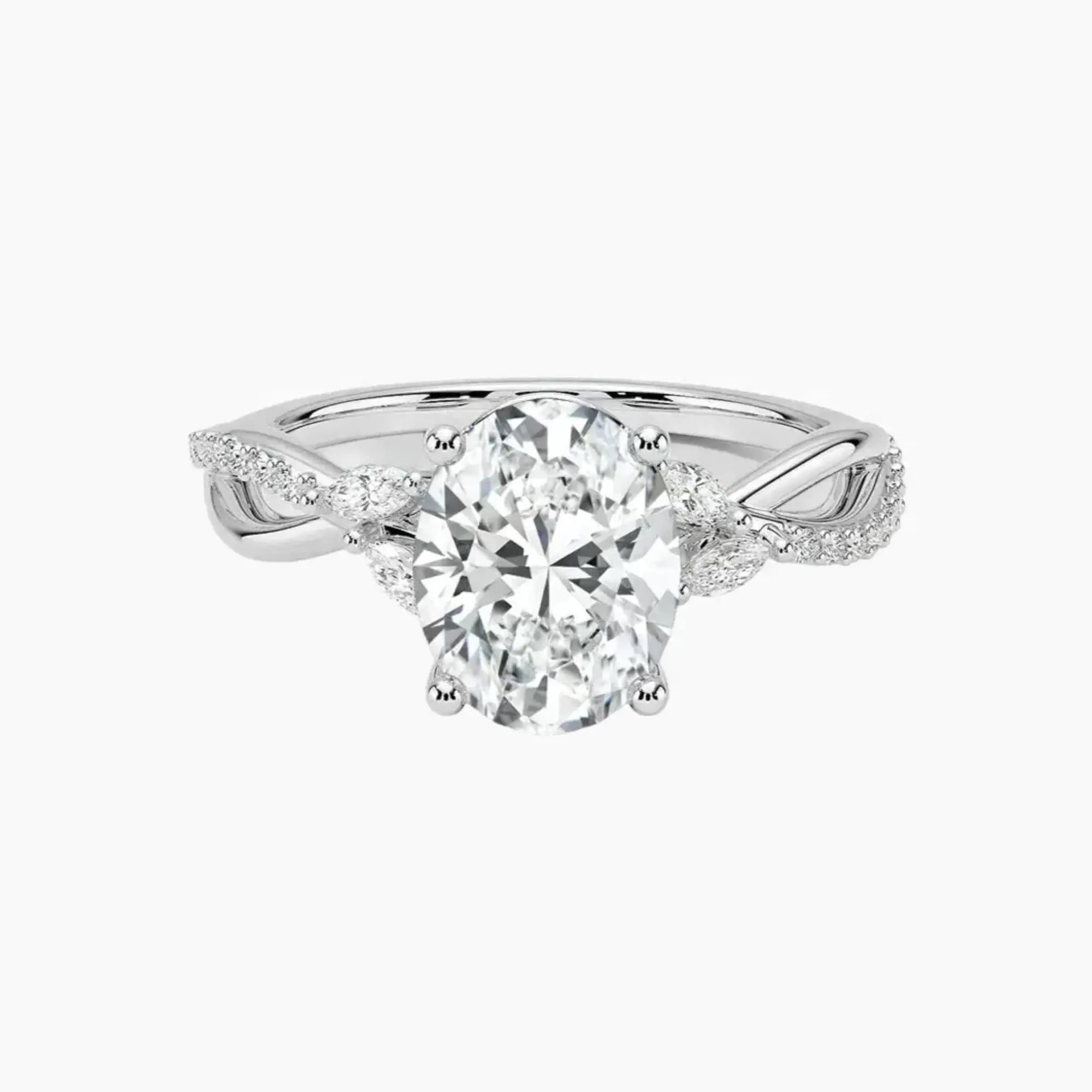 Aria Adorned 2.5 Carat Oval Cut Solitaire Lab Grown Diamond Ring in 14K Yellow Gold - View 4