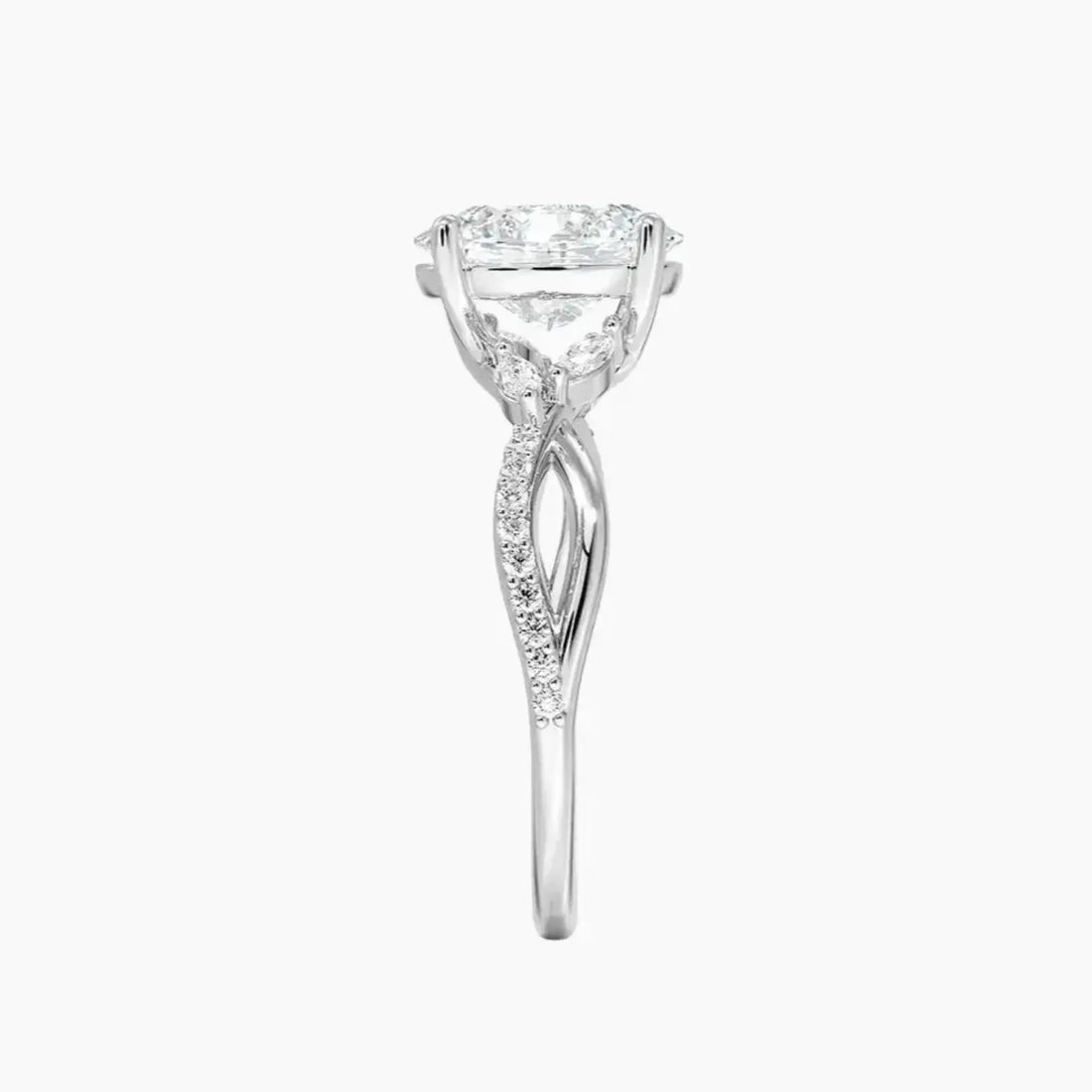 Aria Adorned 1.5 Carat Oval Cut Solitaire Lab Grown Diamond Ring in 14K Yellow Gold - View 6
