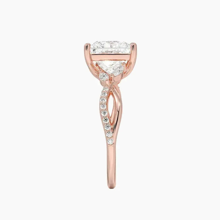 Aria Adorned 1 Carat Princess Cut Solitaire Lab Grown Diamond Ring in 14K Yellow Gold - View 9