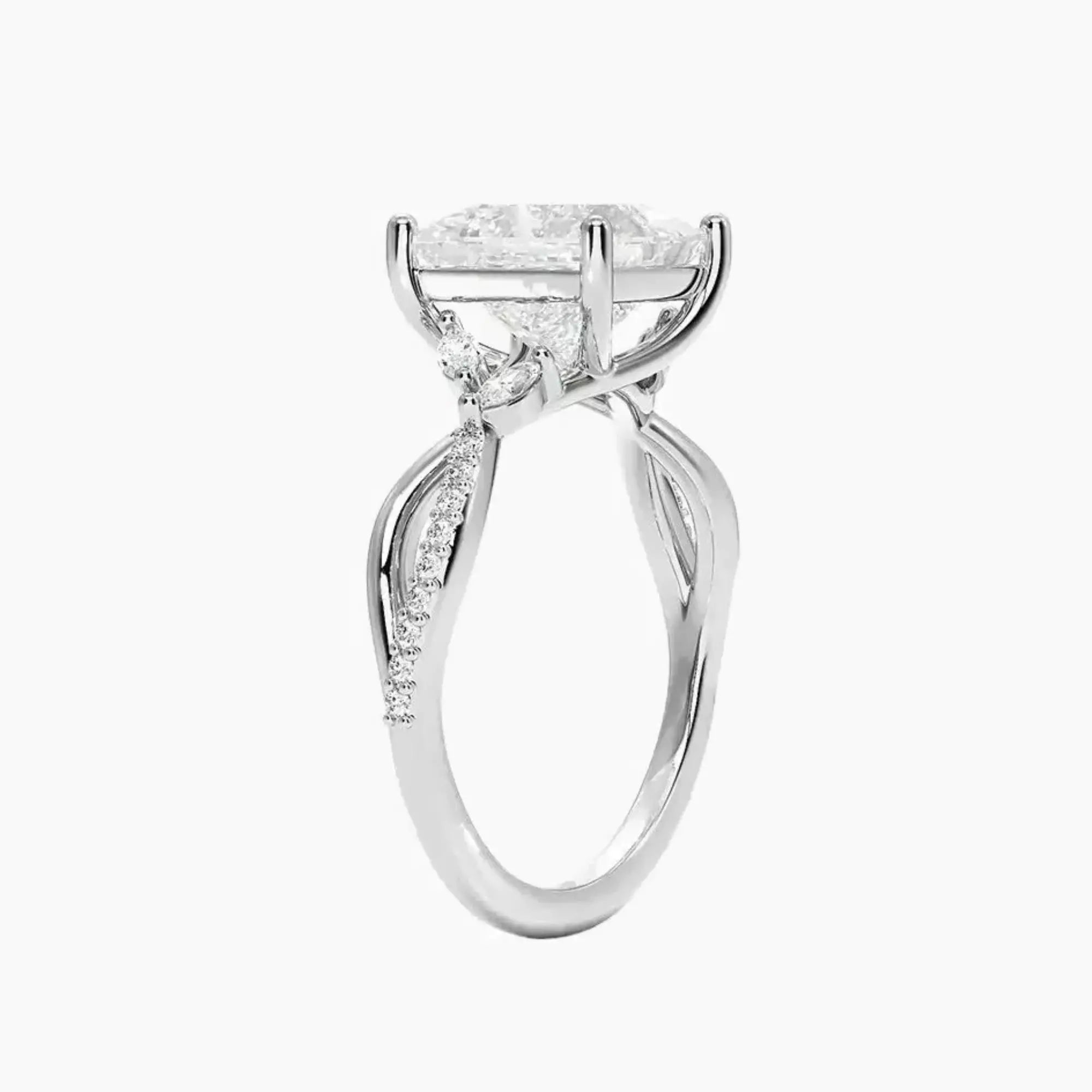 Aria Adorned 1 Carat Princess Cut Solitaire Lab Grown Diamond Ring in 10K Yellow Gold - View 5