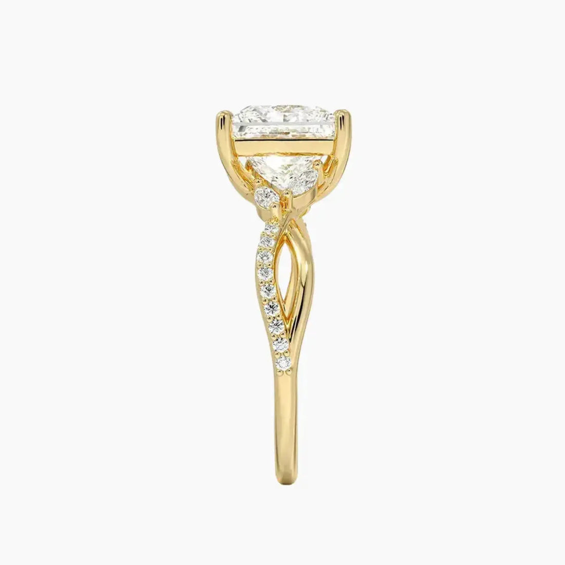 Aria Adorned 2.5 Carat Princess Cut Solitaire Lab Grown Diamond Ring in 14K Rose Gold - View 9