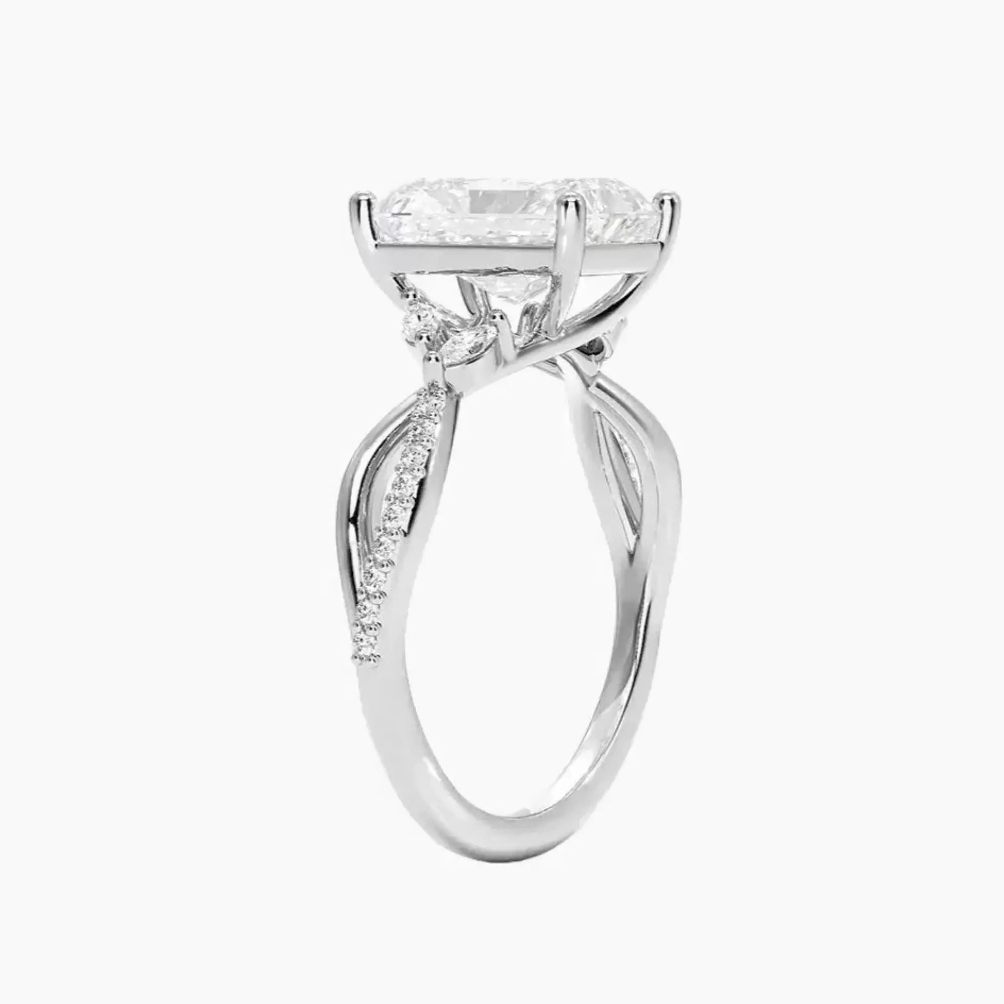 Aria Adorned 2 Carat Radiant Cut Solitaire Lab Grown Diamond Ring in 14K Yellow Gold - View 5