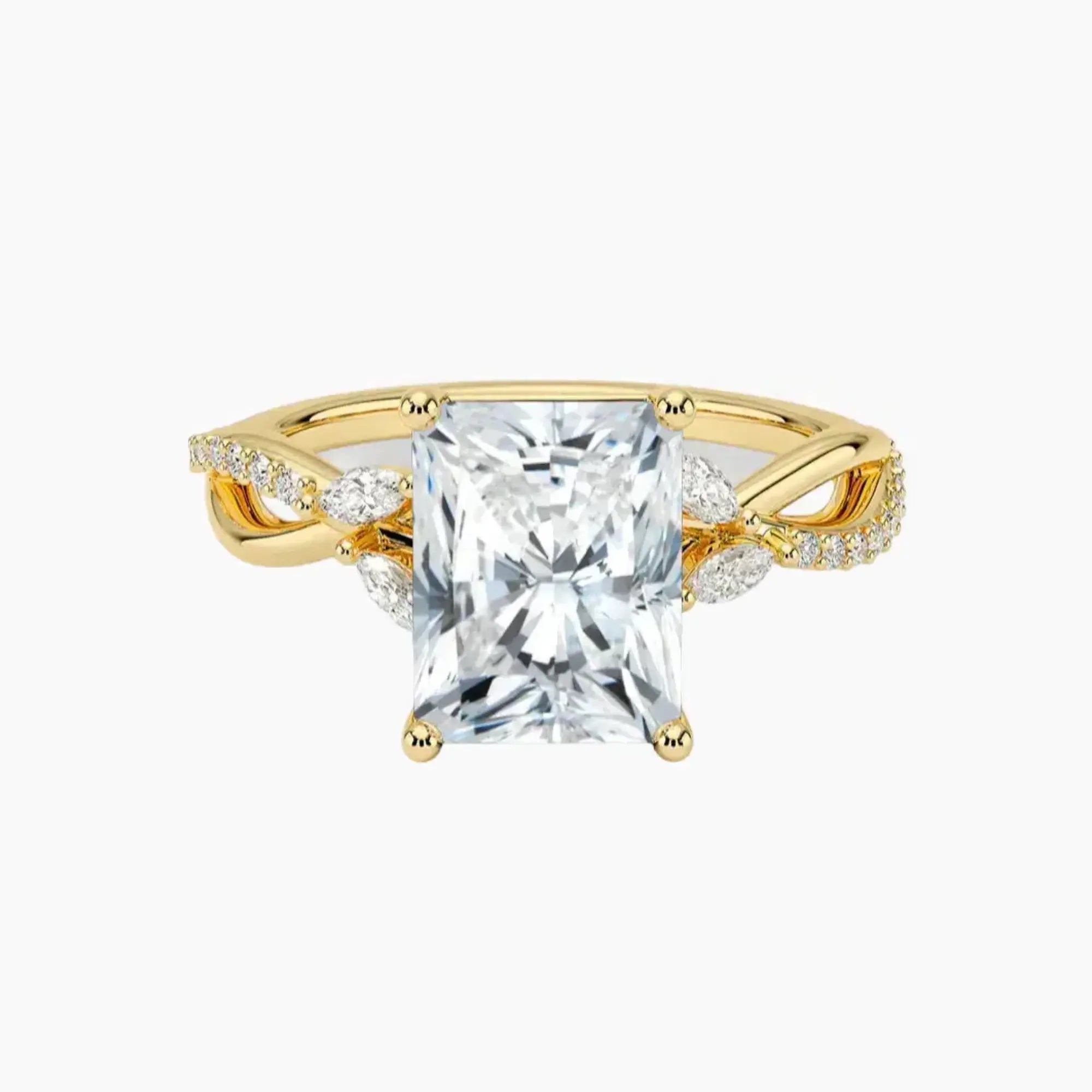 Aria Adorned 3.5 Carat Radiant Cut Solitaire Lab Grown Diamond Ring in 18K Rose Gold - View 7