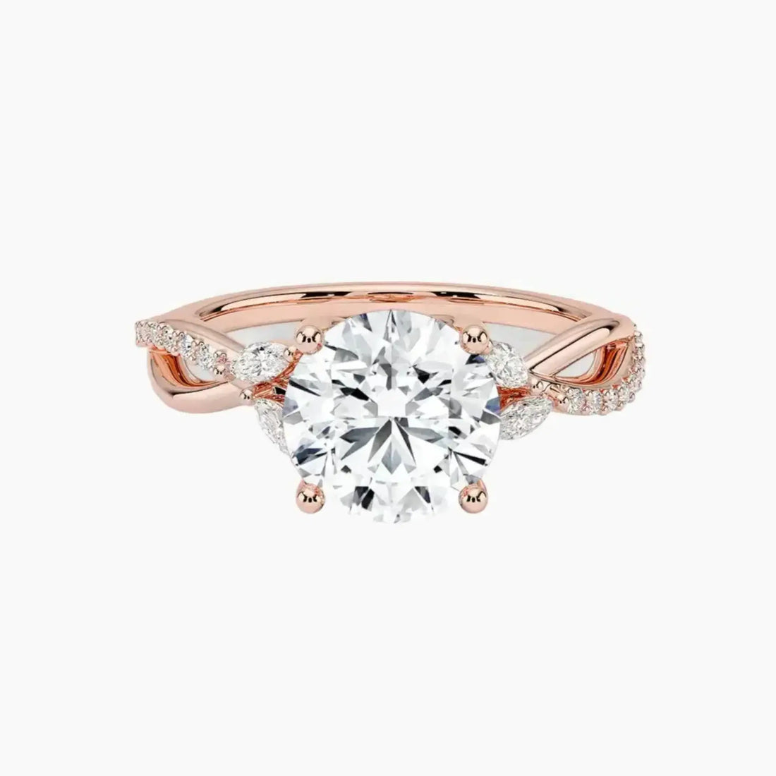 Aria Adorned 3.5 Carat Round Cut Solitaire Lab Grown Diamond Ring in Silver - View 4