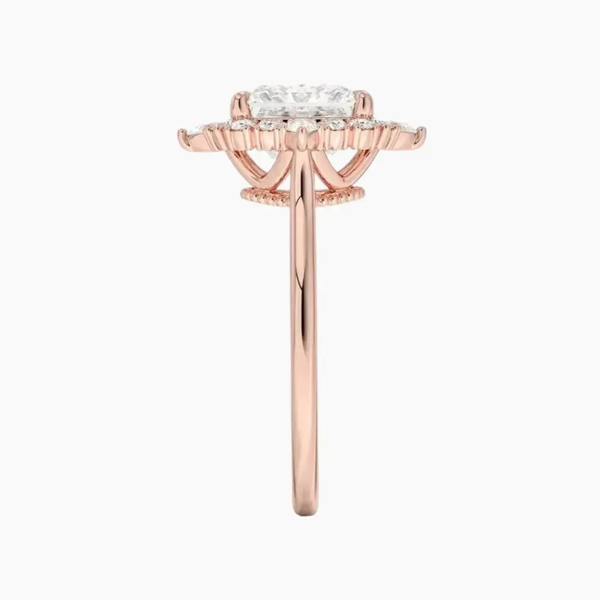Elara Princess Designer 1.5 Carat Lab Grown Diamond Engagement Ring in 18K Rose Gold