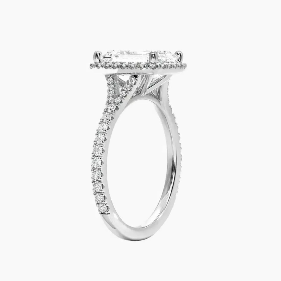 Lysandra Emerald Hidden Halo 1.5 Carat Lab Grown Diamond Engagement Ring in 18K Rose Gold