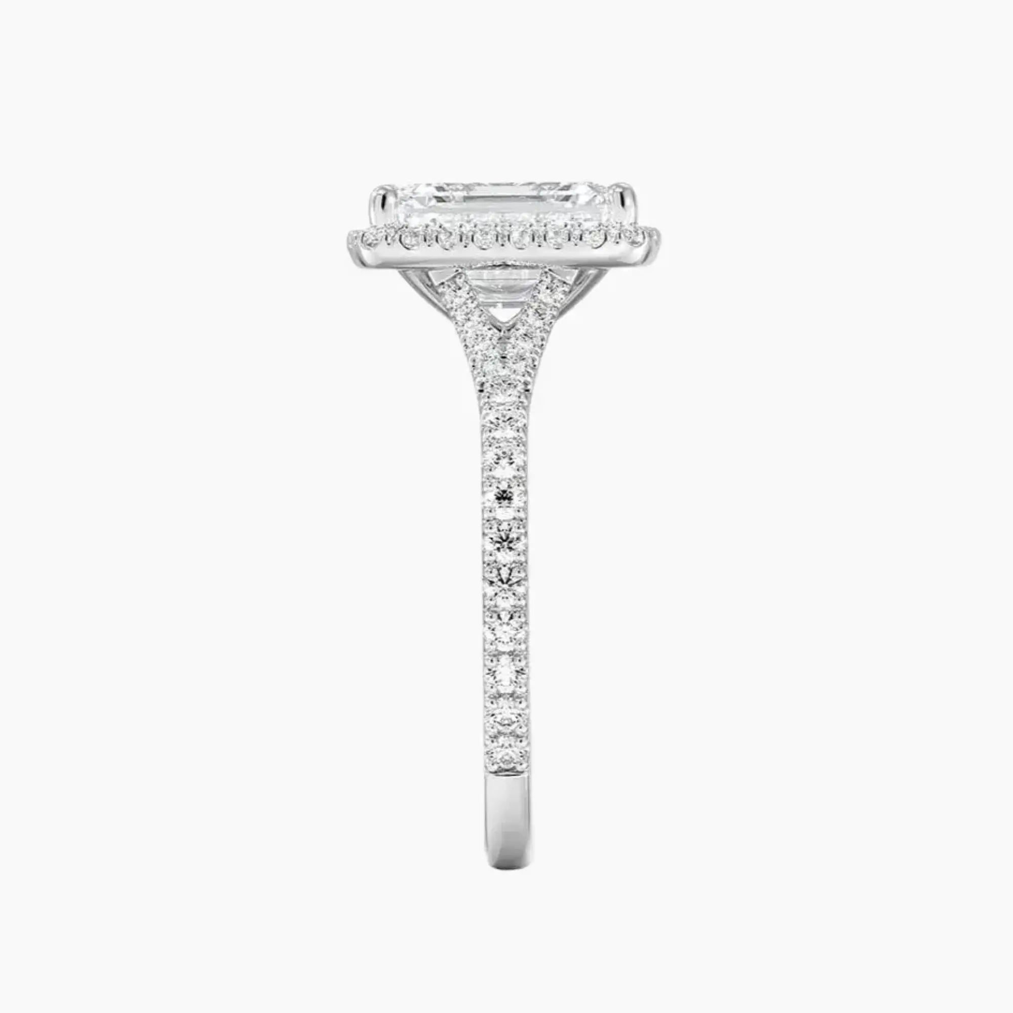 Lysandra Emerald Hidden Halo 1.5 Carat Lab Grown Diamond Engagement Ring in 18K Rose Gold