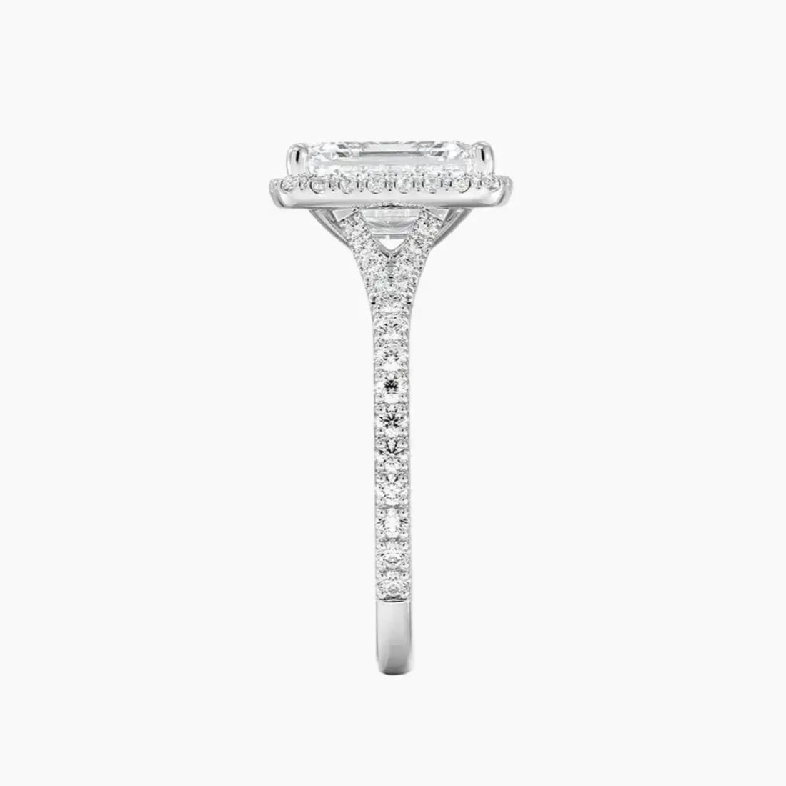Lysandra Emerald Hidden Halo 1.5 Carat Lab Grown Diamond Engagement Ring in 18K Rose Gold