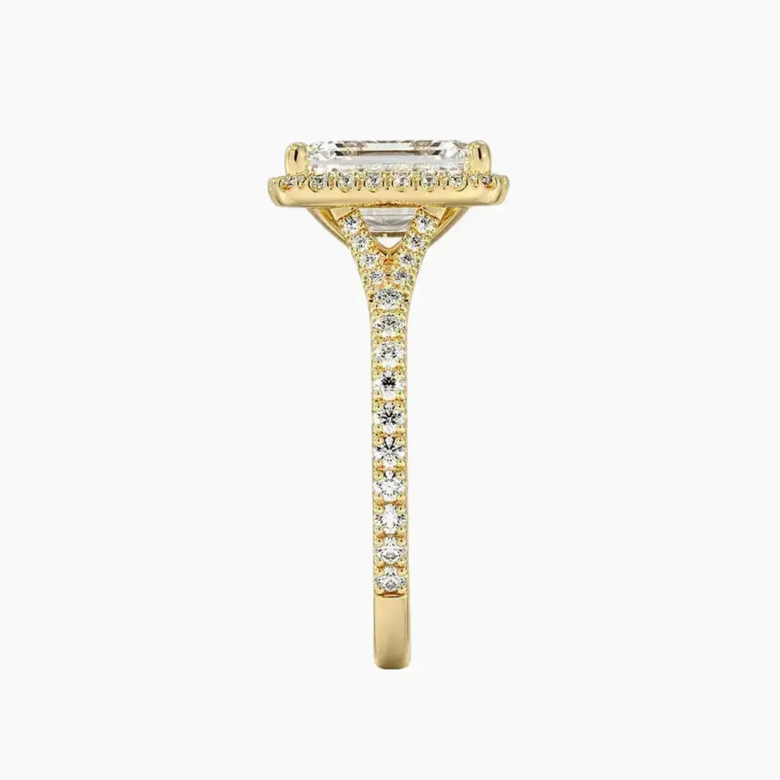 Lysandra Emerald Hidden Halo 1.5 Carat Lab Grown Diamond Engagement Ring in 18K Rose Gold