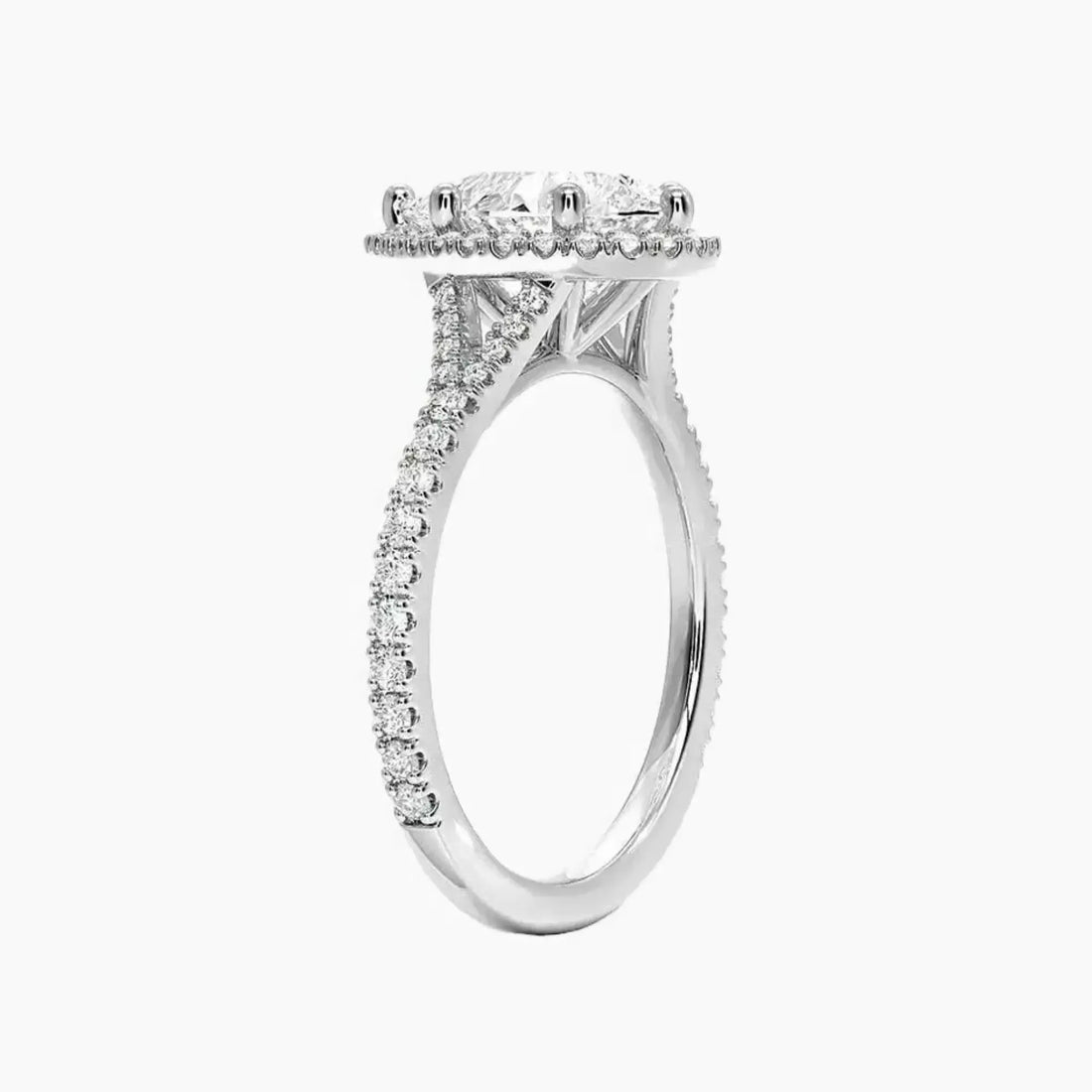 Lysandra Pear Hidden Halo 1.5 Carat Lab Grown Diamond Engagement Ring in 14K Rose Gold