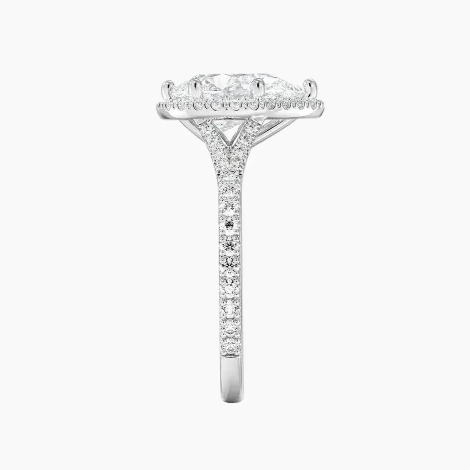 Lysandra Pear Hidden Halo 1.5 Carat Lab Grown Diamond Engagement Ring in 14K Rose Gold