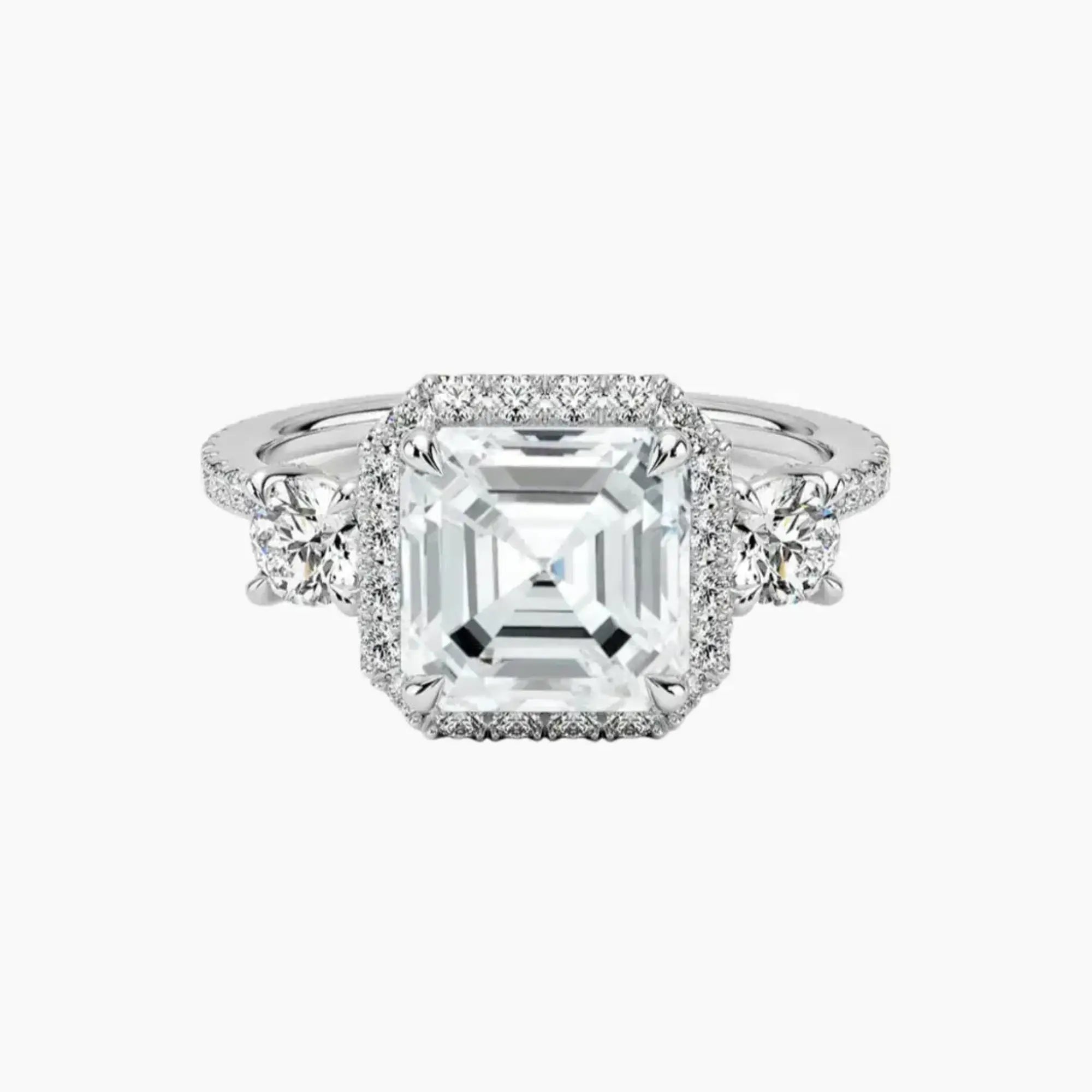 Brielle Asscher Hidden Halo 1.5 Carat Lab Grown Diamond Engagement Ring in 18K Rose Gold