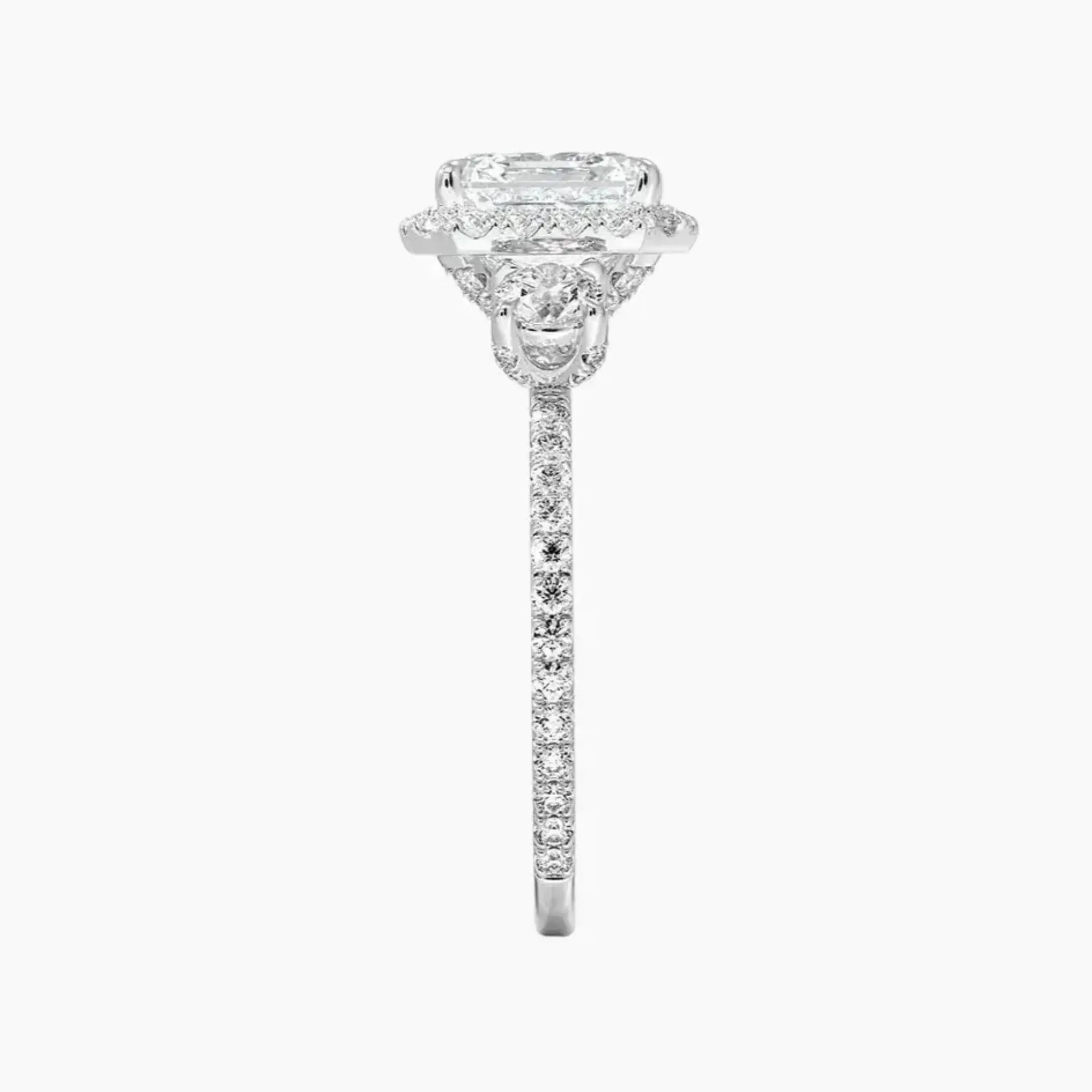 Brielle Asscher Hidden Halo 1.5 Carat Lab Grown Diamond Engagement Ring in 18K Rose Gold