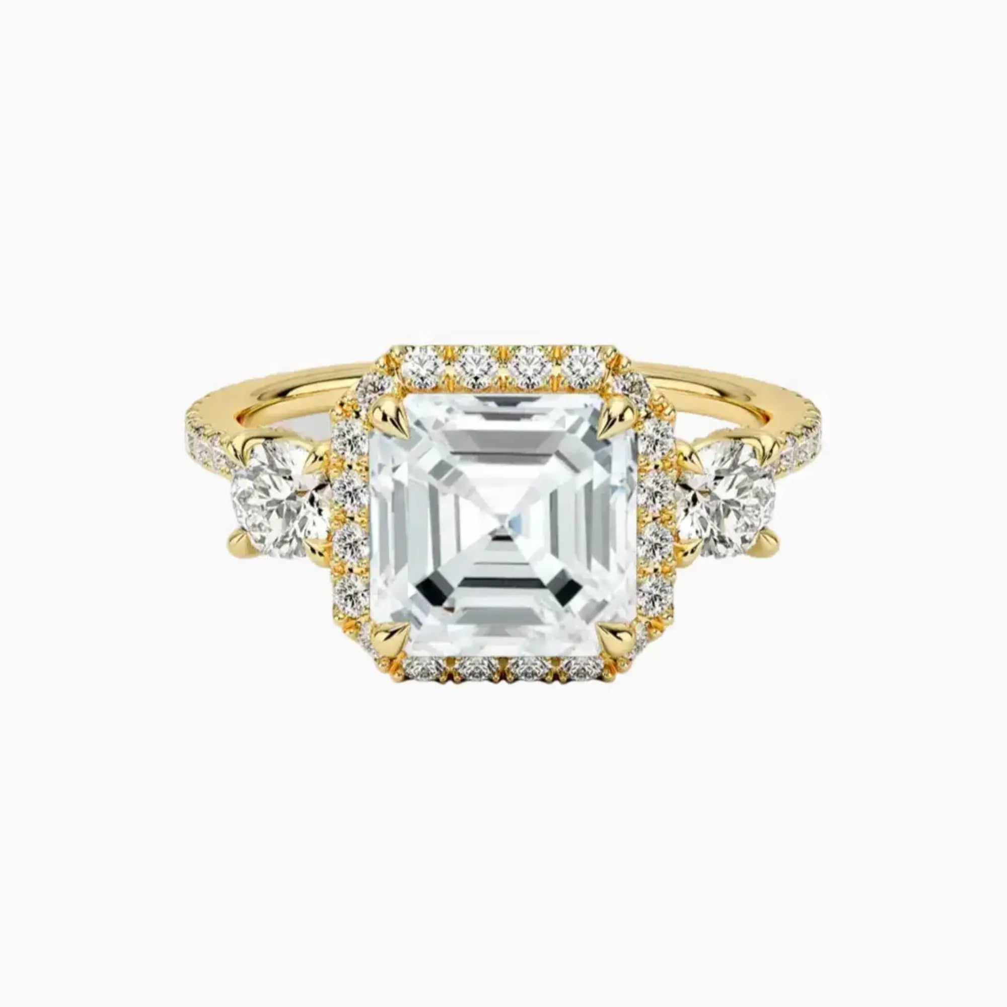 Brielle Asscher Hidden Halo 1.5 Carat Lab Grown Diamond Engagement Ring in 18K Rose Gold