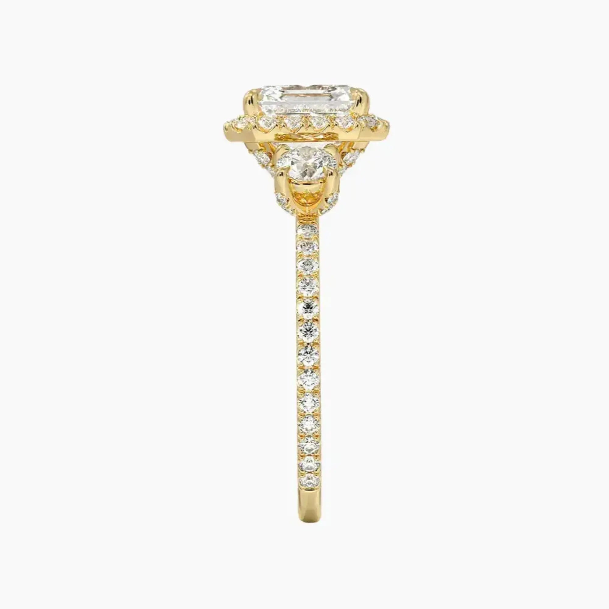 Brielle Asscher Hidden Halo 1.5 Carat Lab Grown Diamond Engagement Ring in 18K Rose Gold