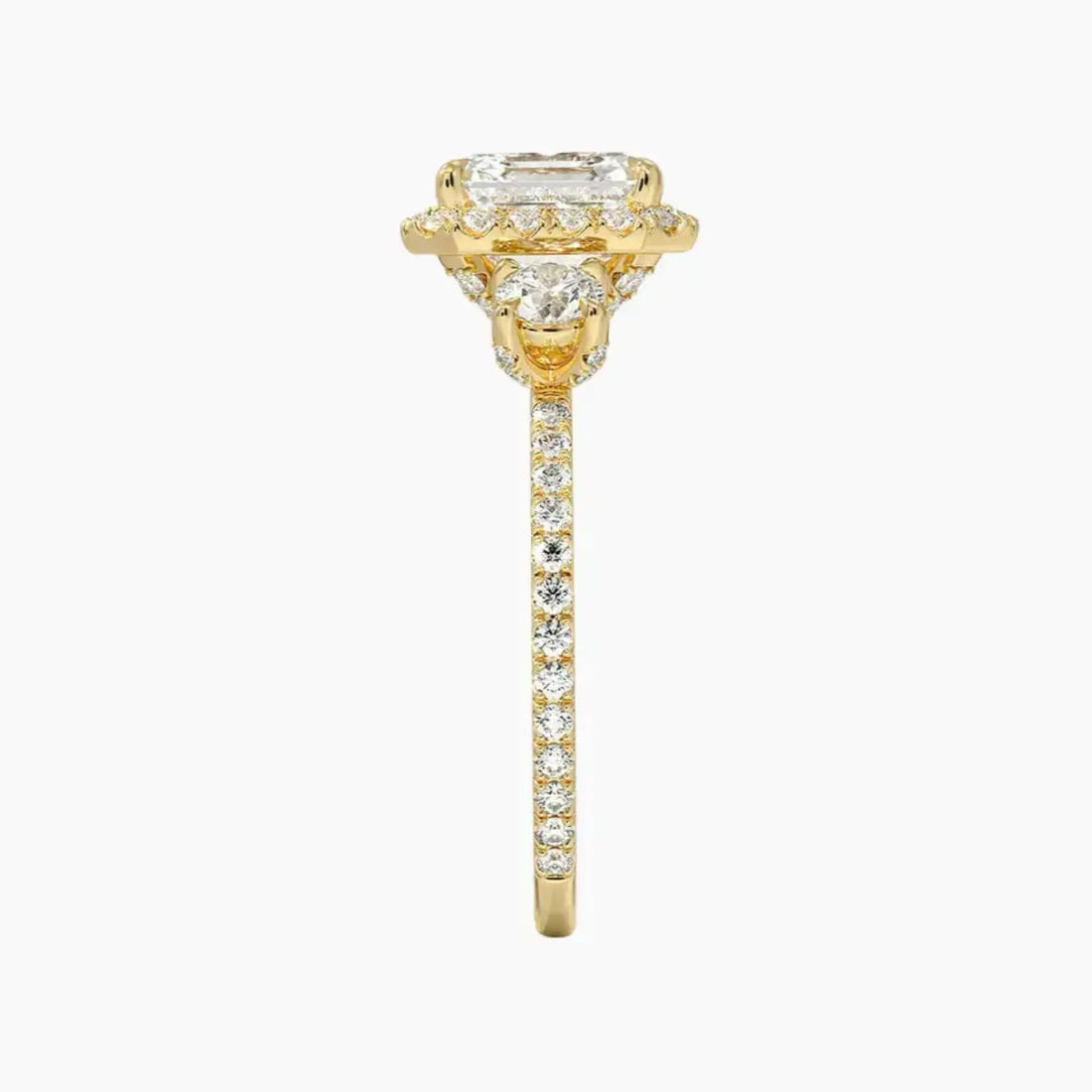 Brielle Asscher Hidden Halo 1.5 Carat Lab Grown Diamond Engagement Ring in 18K Rose Gold