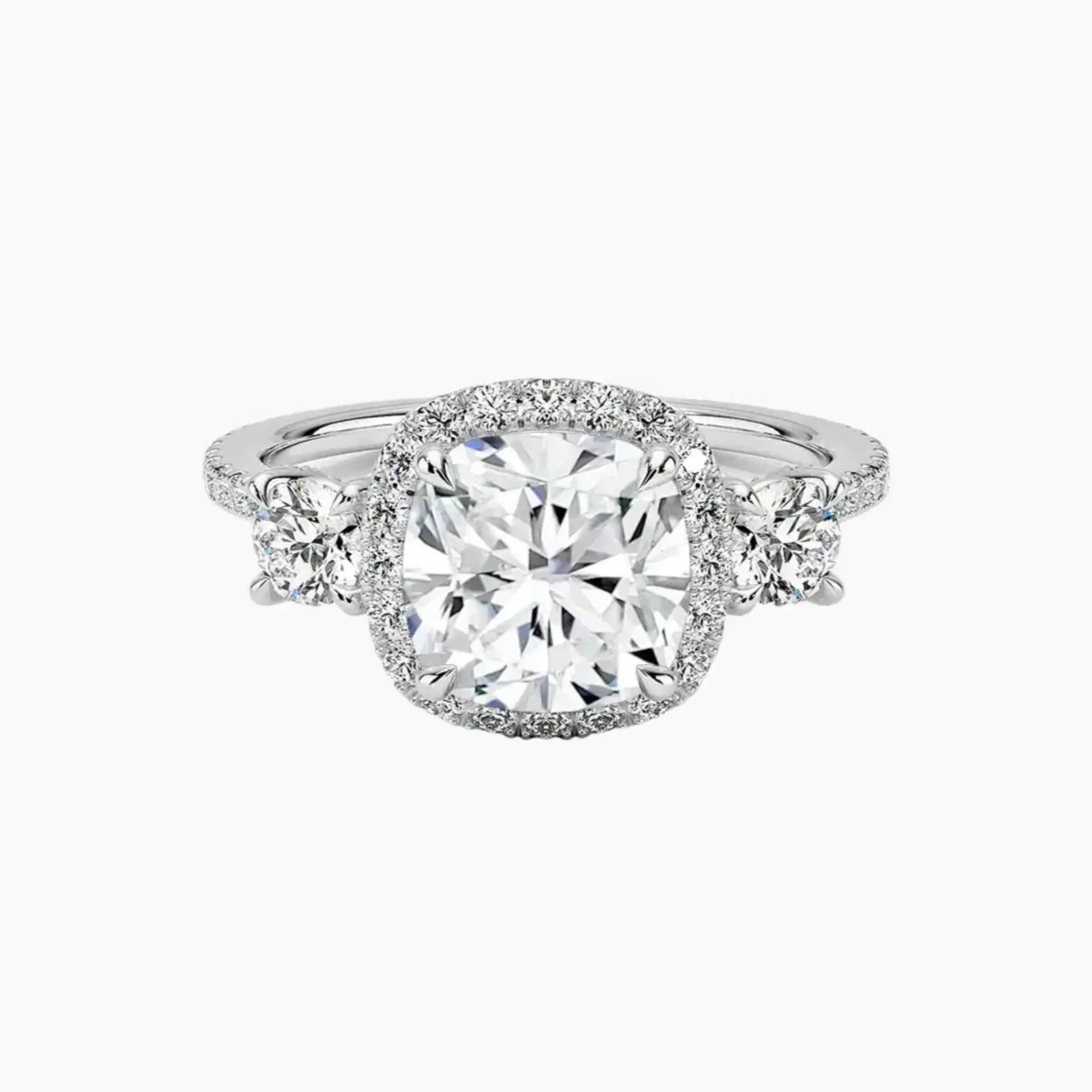 Brielle Cushion Hidden Halo 1.5 Carat Lab Grown Diamond Engagement Ring in 18K Rose Gold