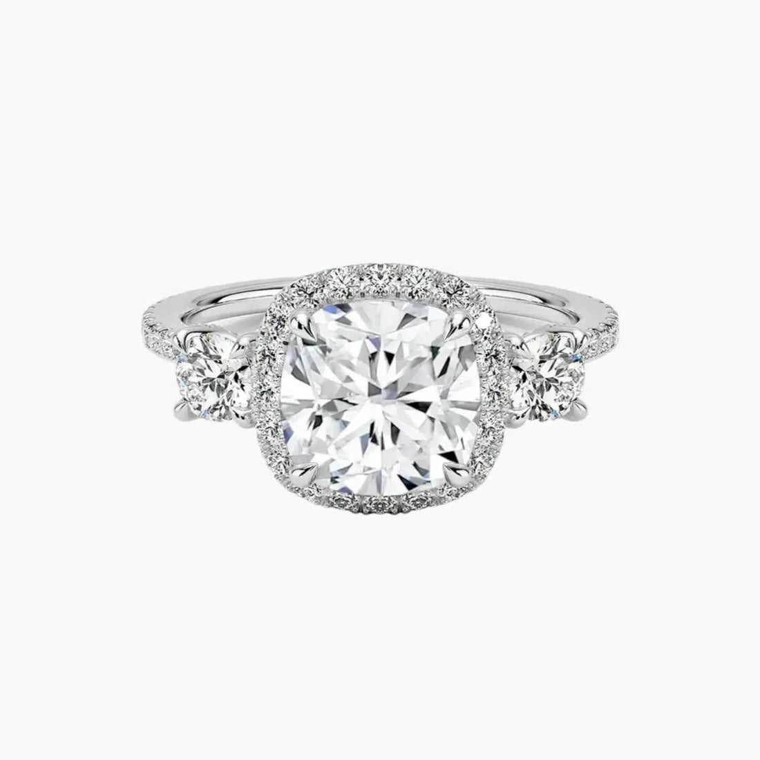 Brielle Cushion Hidden Halo 1.5 Carat Lab Grown Diamond Engagement Ring in 18K Rose Gold