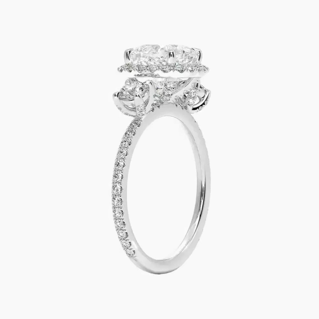 Brielle Cushion Hidden Halo 1.5 Carat Lab Grown Diamond Engagement Ring in 18K Rose Gold