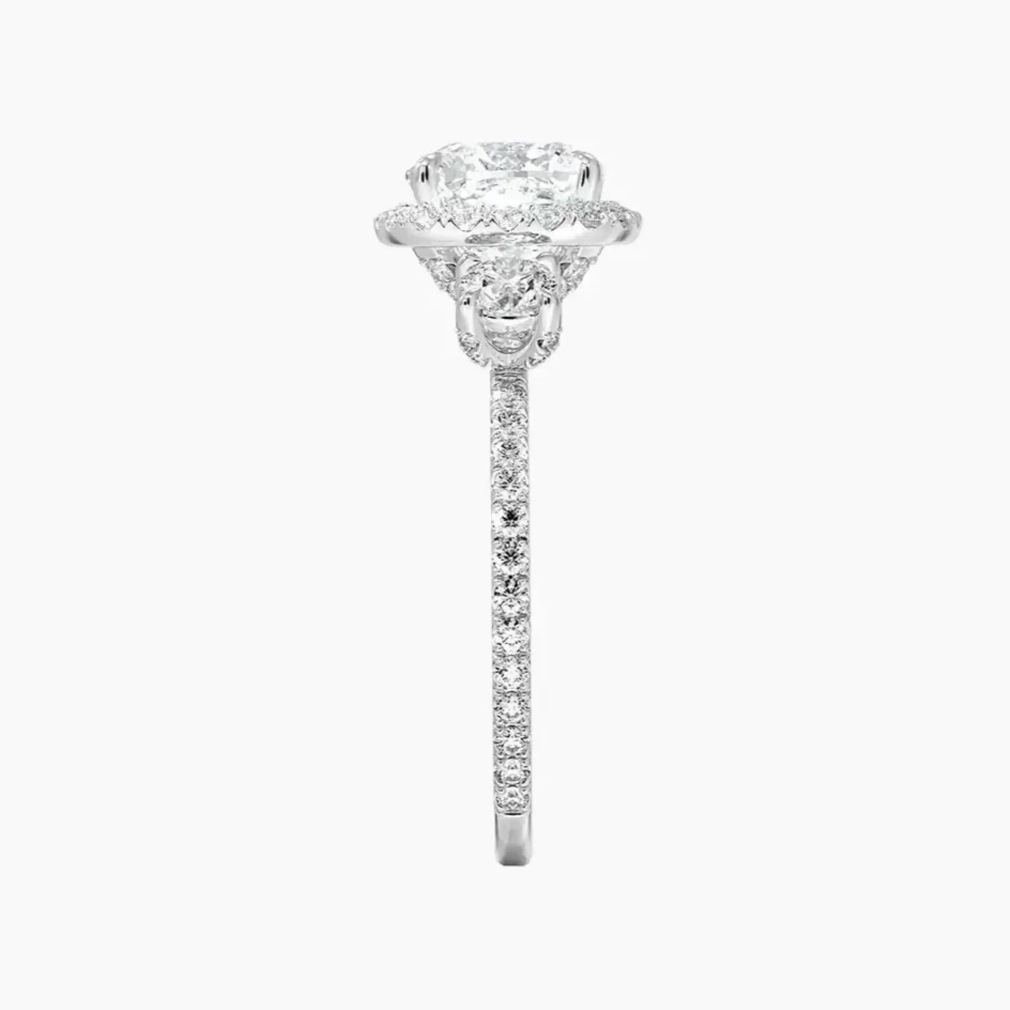 Brielle Cushion Hidden Halo 1.5 Carat Lab Grown Diamond Engagement Ring in 18K Rose Gold