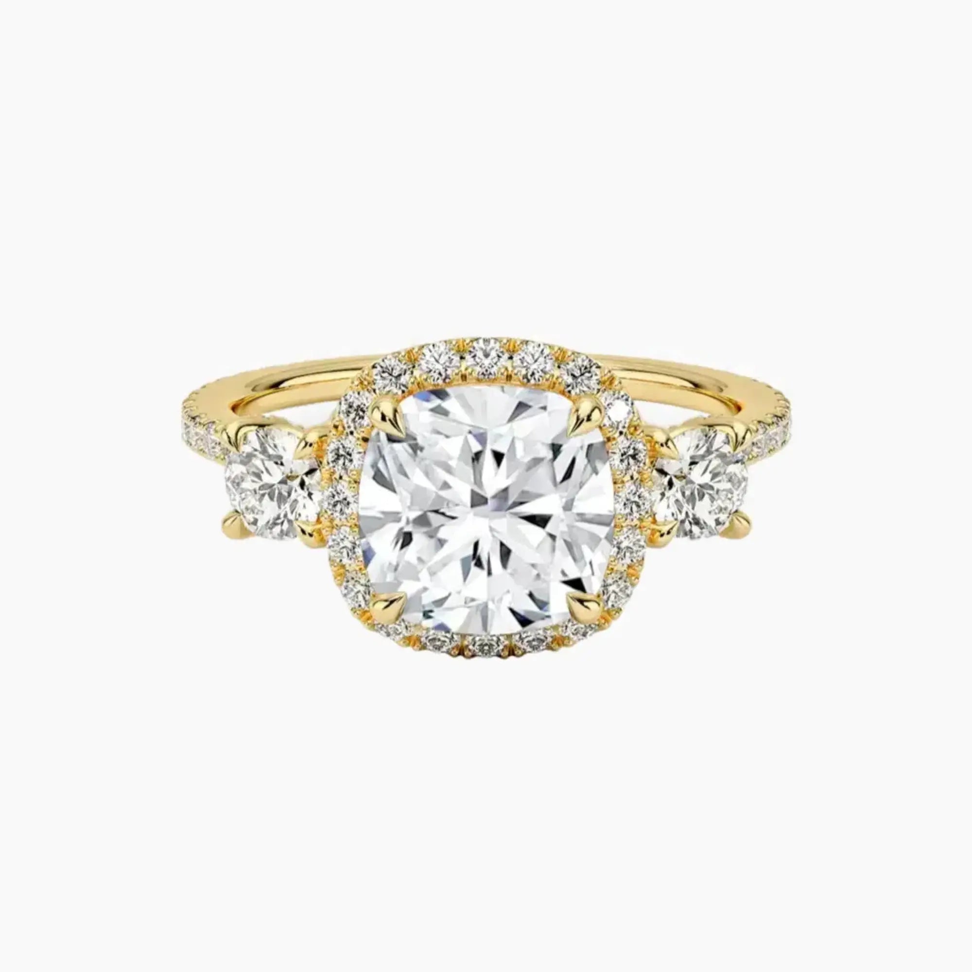 Brielle Cushion Hidden Halo 1.5 Carat Lab Grown Diamond Engagement Ring in 18K Rose Gold