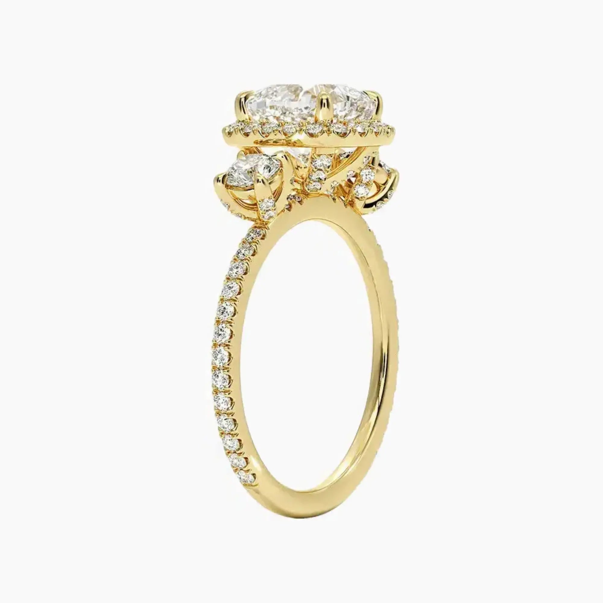 Brielle Cushion Hidden Halo 1.5 Carat Lab Grown Diamond Engagement Ring in 18K Rose Gold