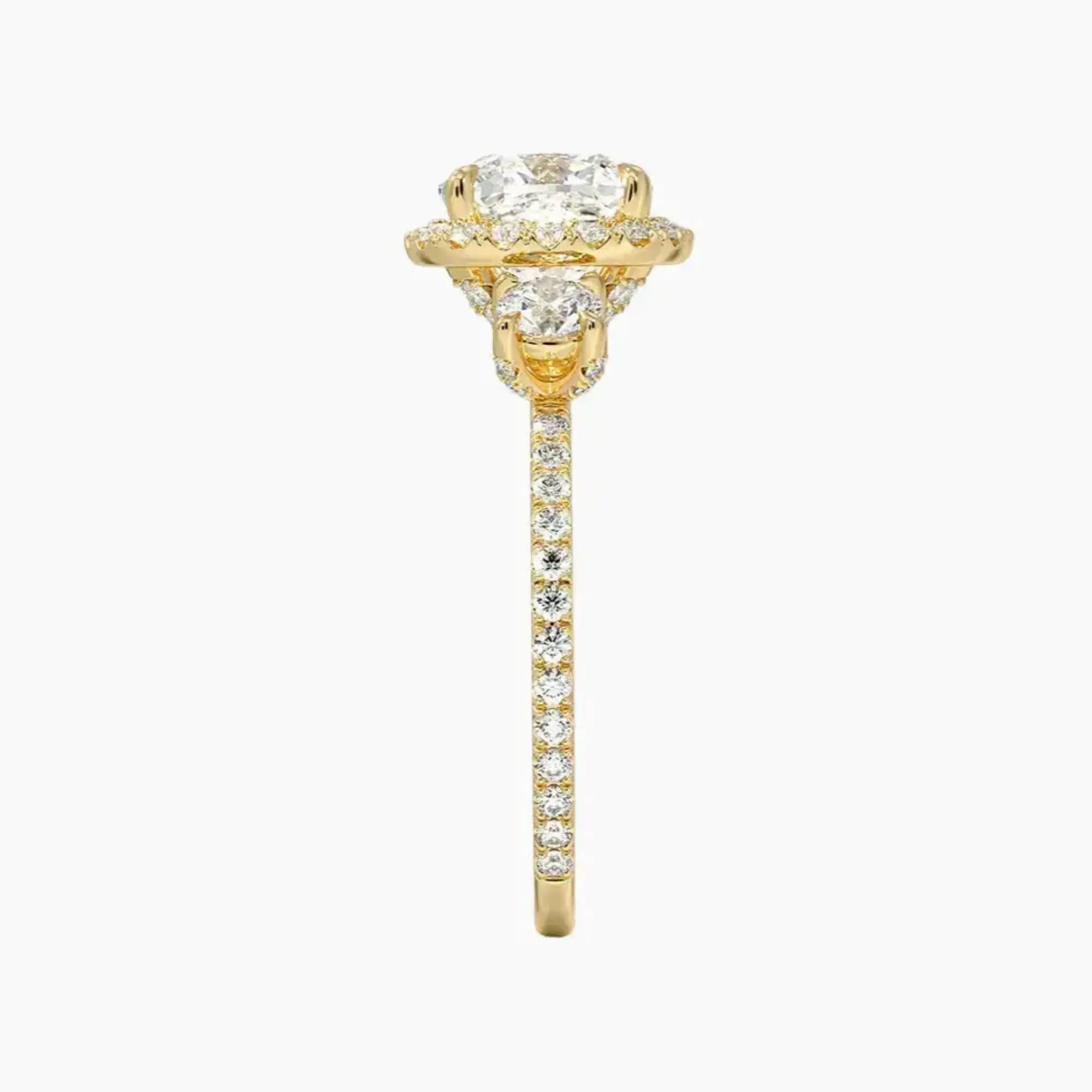 Brielle Cushion Hidden Halo 1.5 Carat Lab Grown Diamond Engagement Ring in 18K Rose Gold