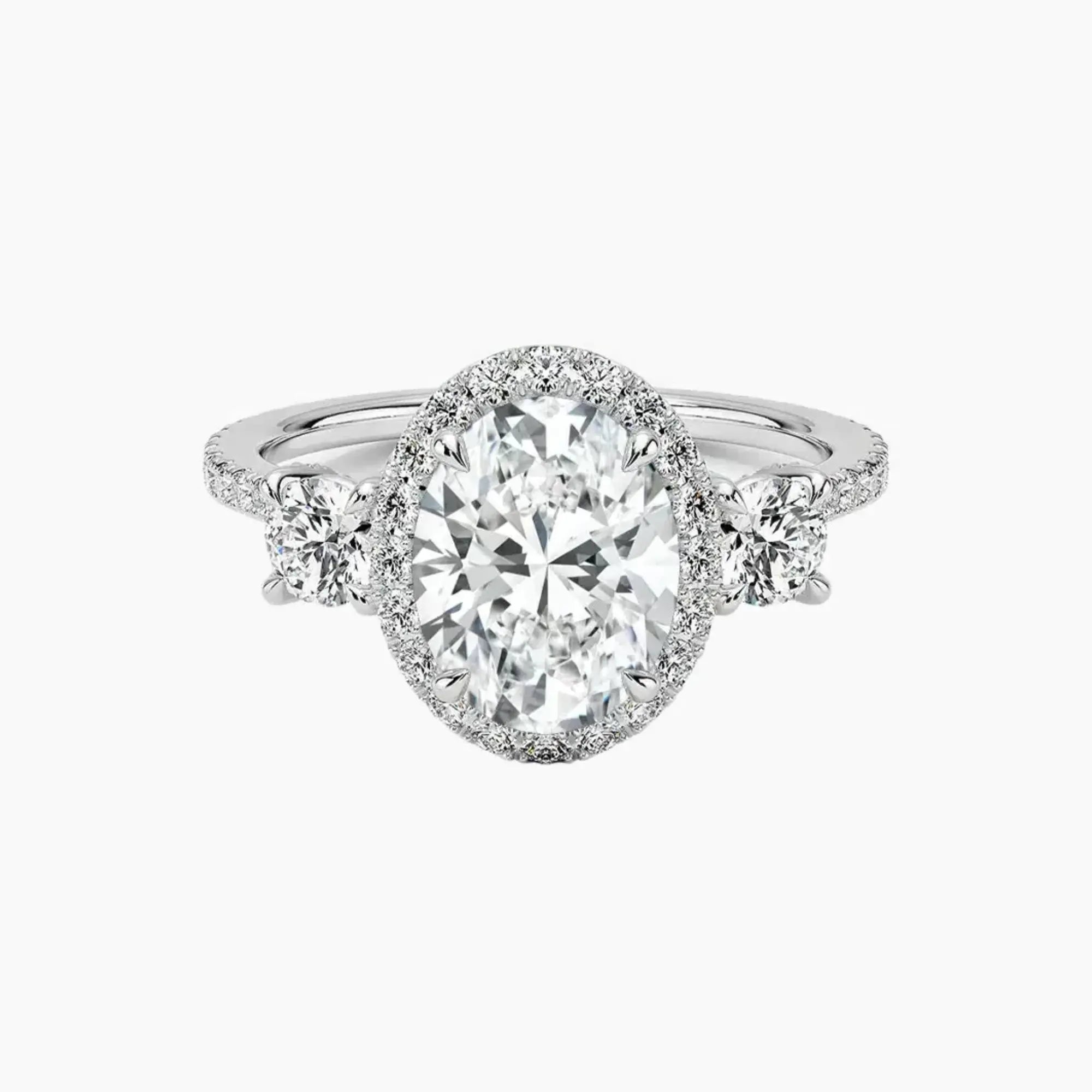 Brielle Oval Hidden Halo 1.5 Carat Lab Grown Diamond Engagement Ring in 18K Rose Gold