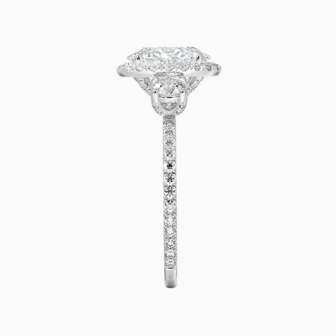 Brielle Oval Hidden Halo 1.5 Carat Lab Grown Diamond Engagement Ring in 18K Rose Gold
