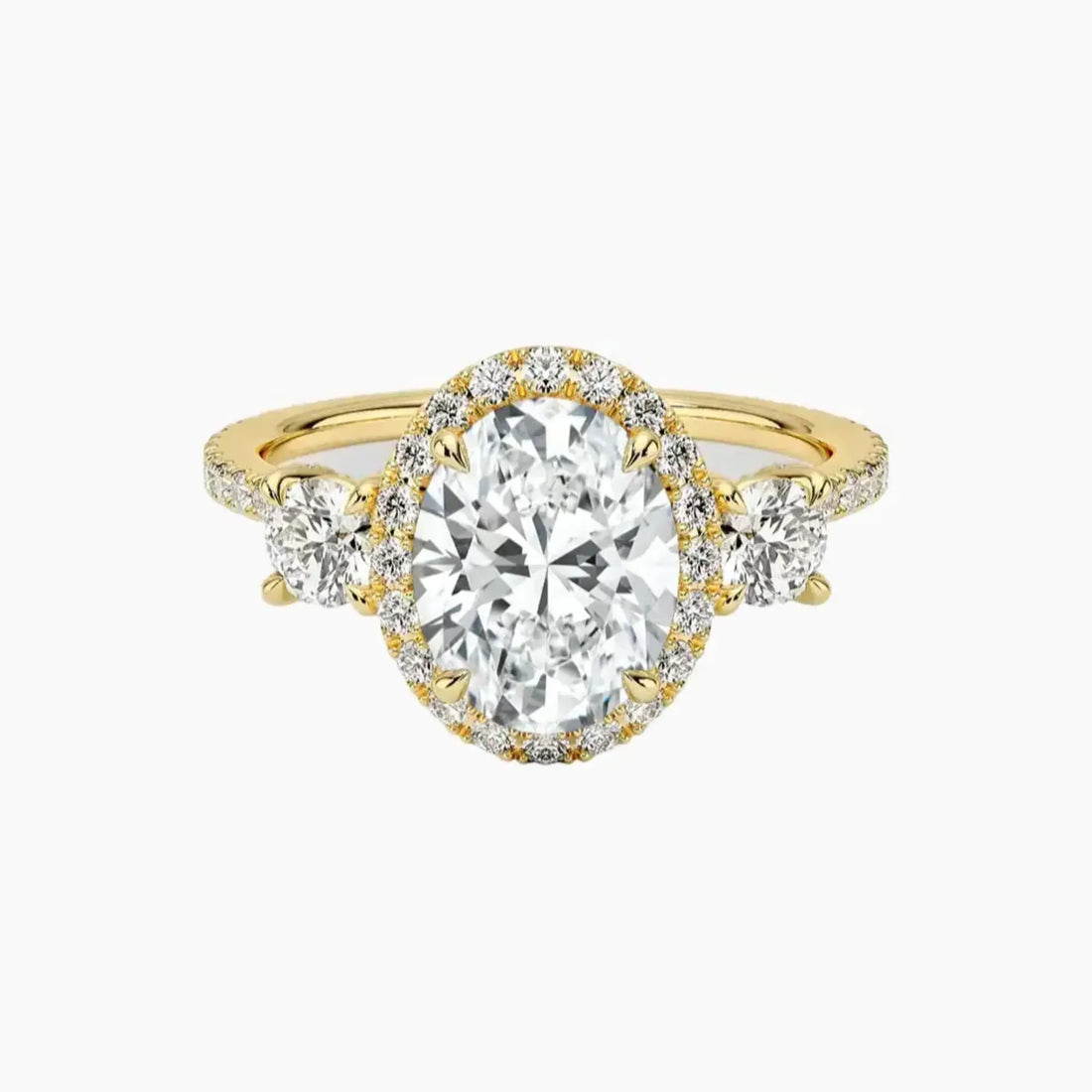 Brielle Oval Hidden Halo 1.5 Carat Lab Grown Diamond Engagement Ring in 18K Rose Gold