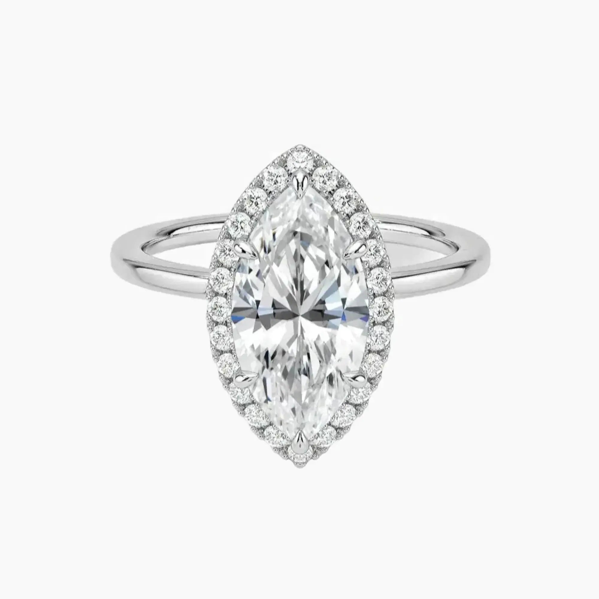 Cassiopeia Marquise Hidden Halo 1.5 Carat Lab Grown Diamond Engagement Ring in 14K Rose Gold