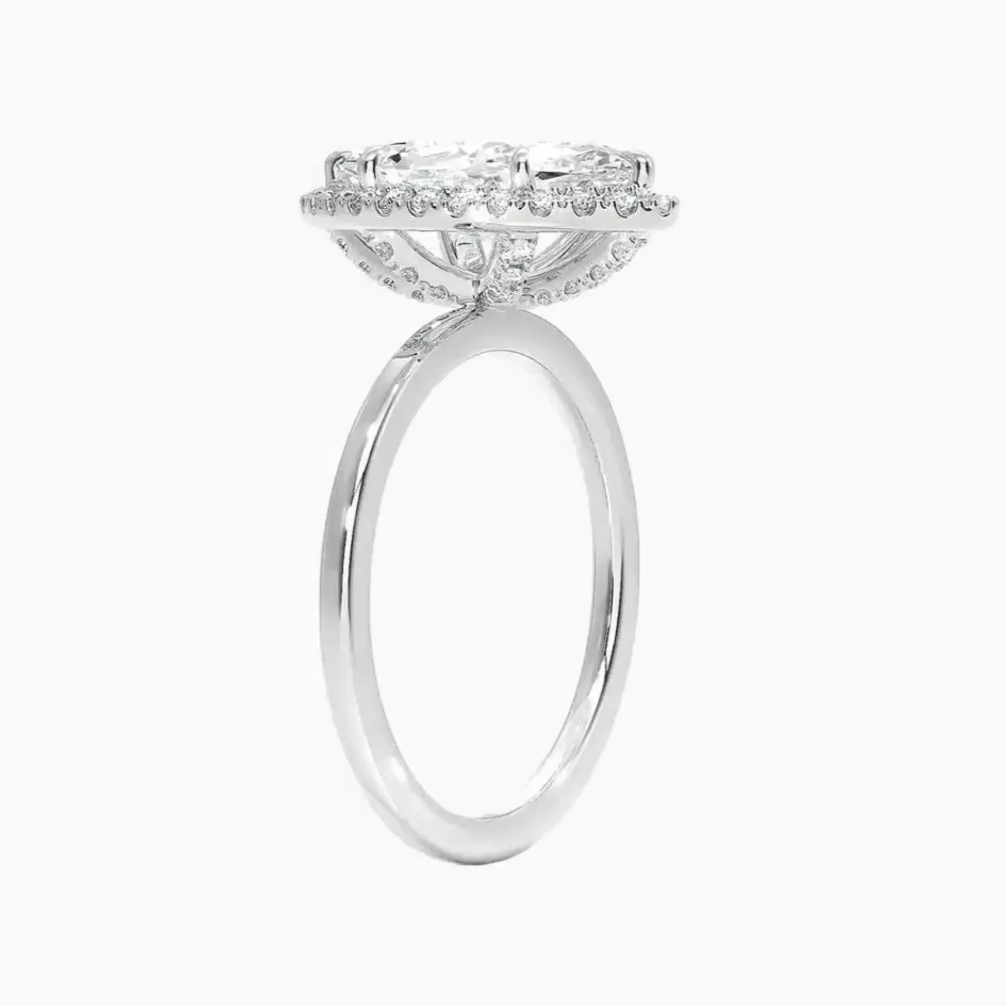 Cassiopeia Marquise Hidden Halo 1.5 Carat Lab Grown Diamond Engagement Ring in 14K Rose Gold
