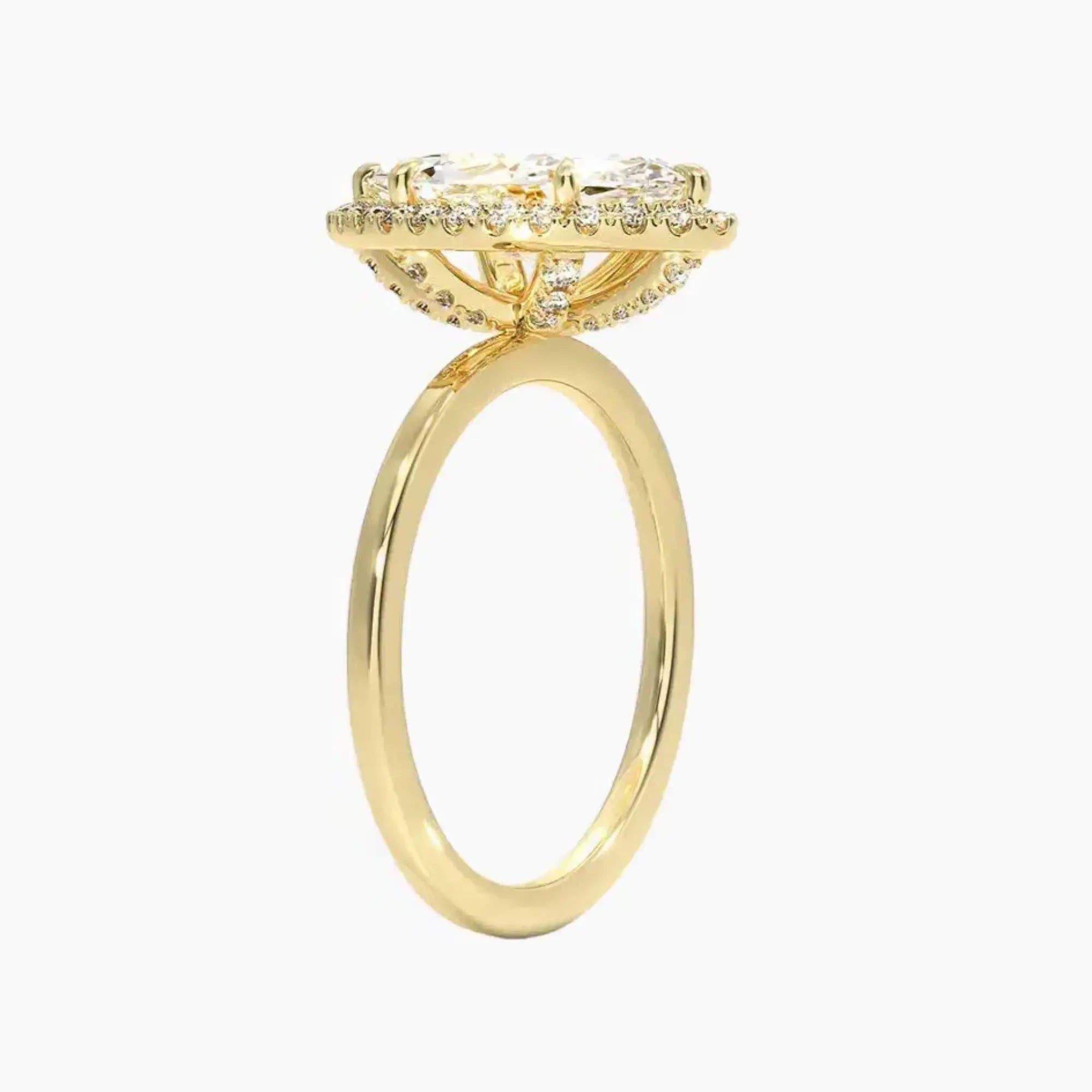 Cassiopeia Marquise Hidden Halo 1.5 Carat Lab Grown Diamond Engagement Ring in 14K Rose Gold