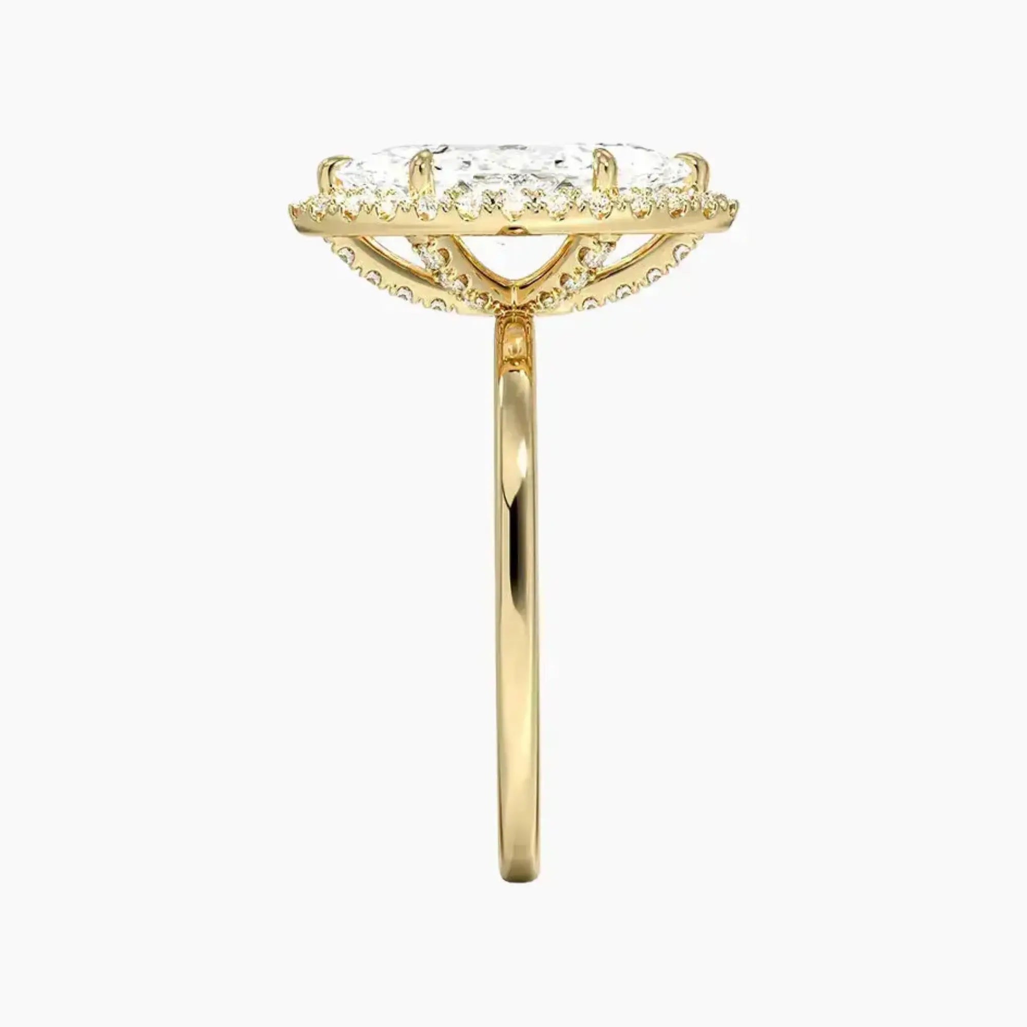 Cassiopeia Marquise Hidden Halo 1.5 Carat Lab Grown Diamond Engagement Ring in 14K Rose Gold