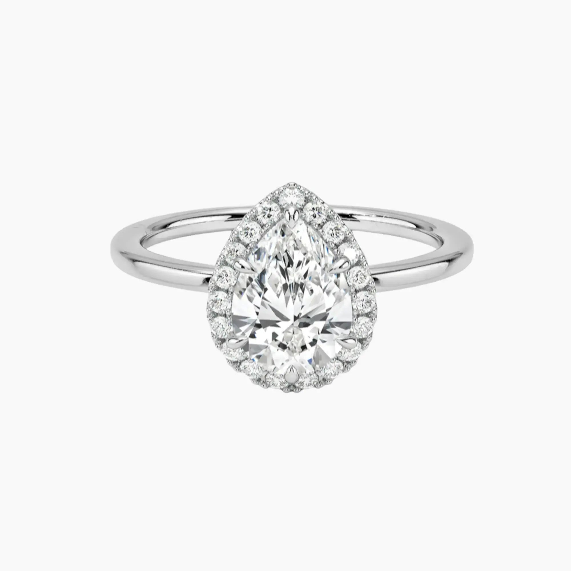 Cassiopeia Pear Hidden Halo 1.5 Carat Lab Grown Diamond Engagement Ring in 18K Rose Gold