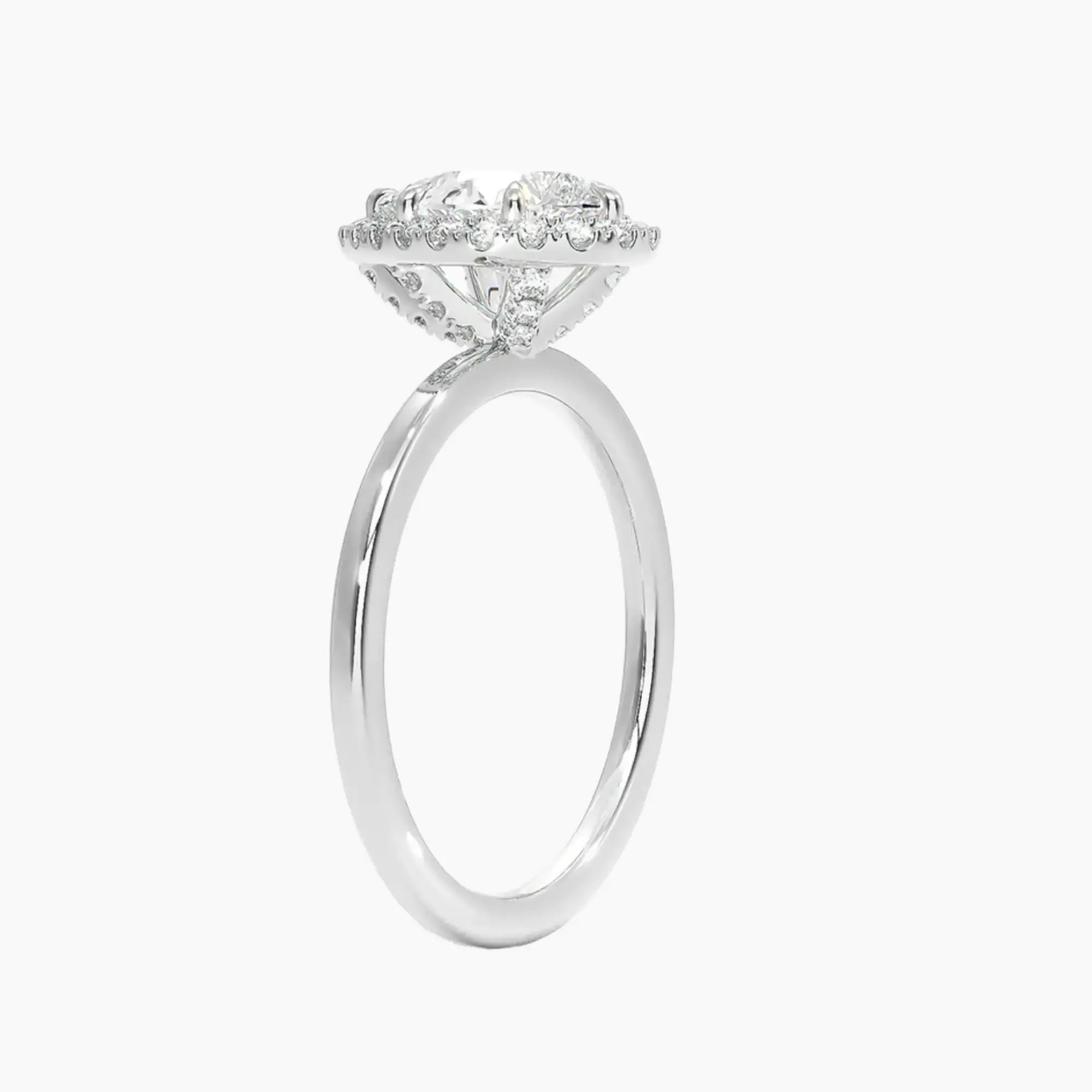 Cassiopeia Pear Hidden Halo 1.5 Carat Lab Grown Diamond Engagement Ring in 18K Rose Gold